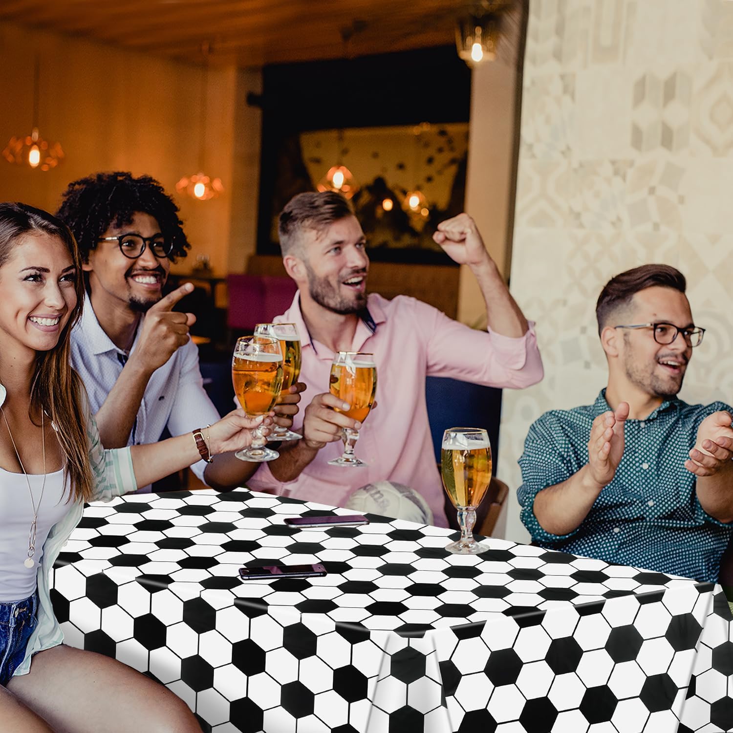 3 Pcs Soccer Party Tablecloth 54x108 Inches