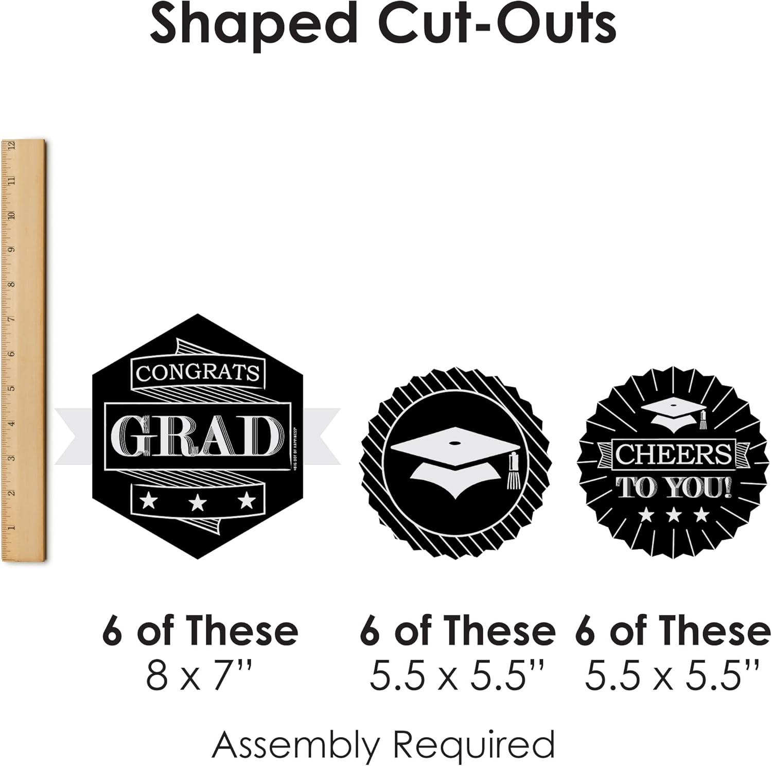 Big Dot of Happiness Graduation Party Fans - Set of 9