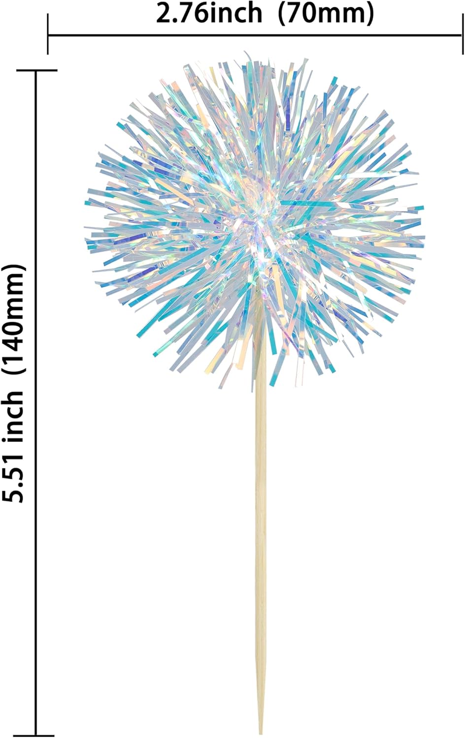 Ephlyn 30Pcs Foil Firework Cupcake Toppers Sparkle Decorations