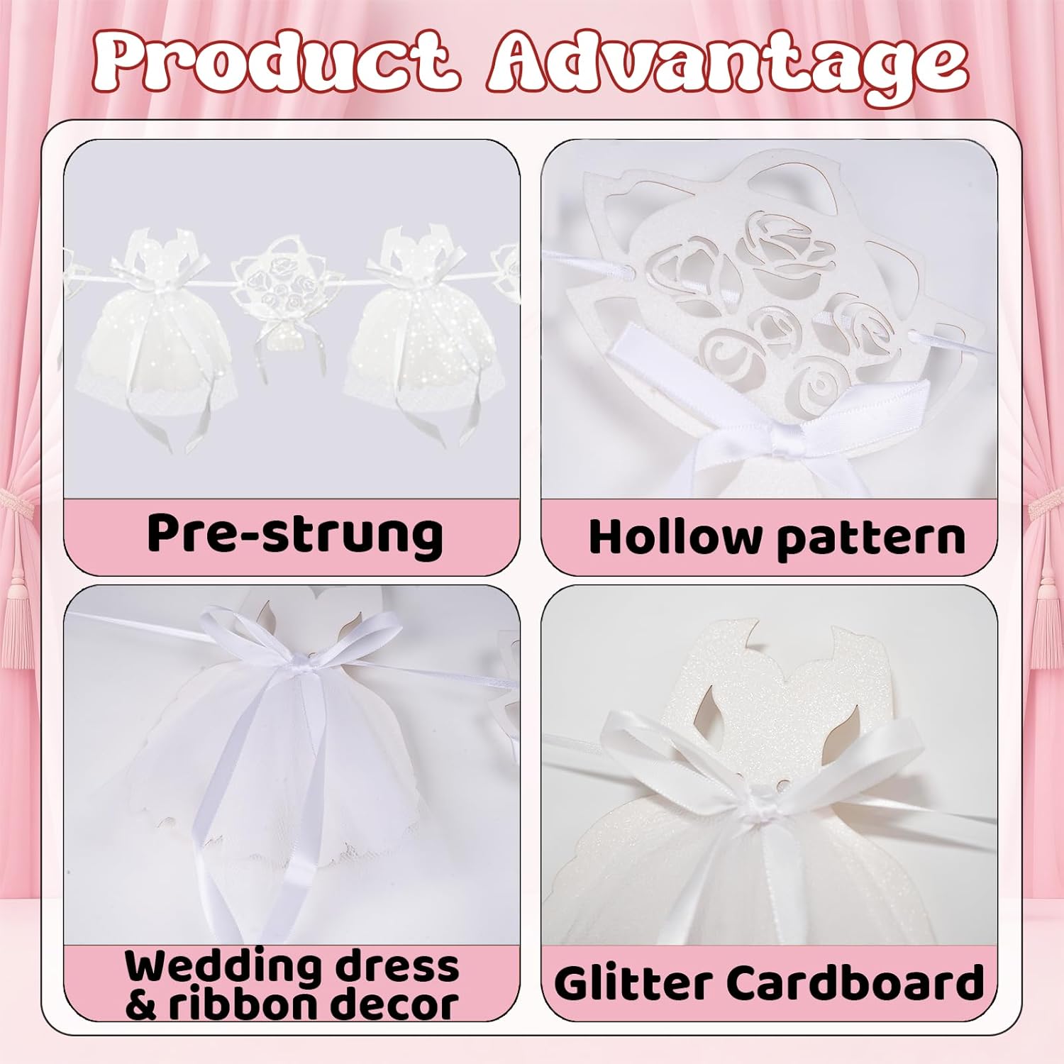 Bridal Shower Decorations with Glitter and Gauze