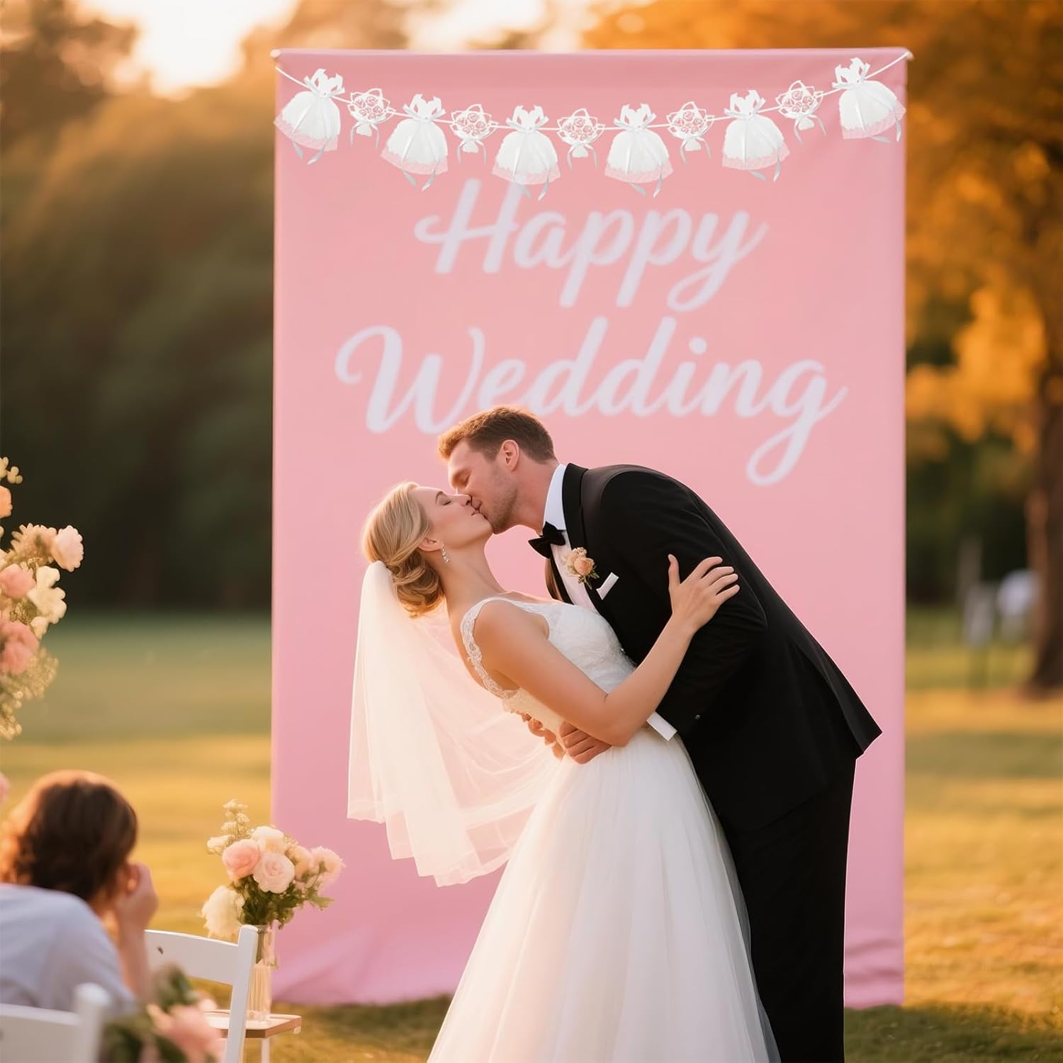 Bridal Shower Decorations with Glitter and Gauze
