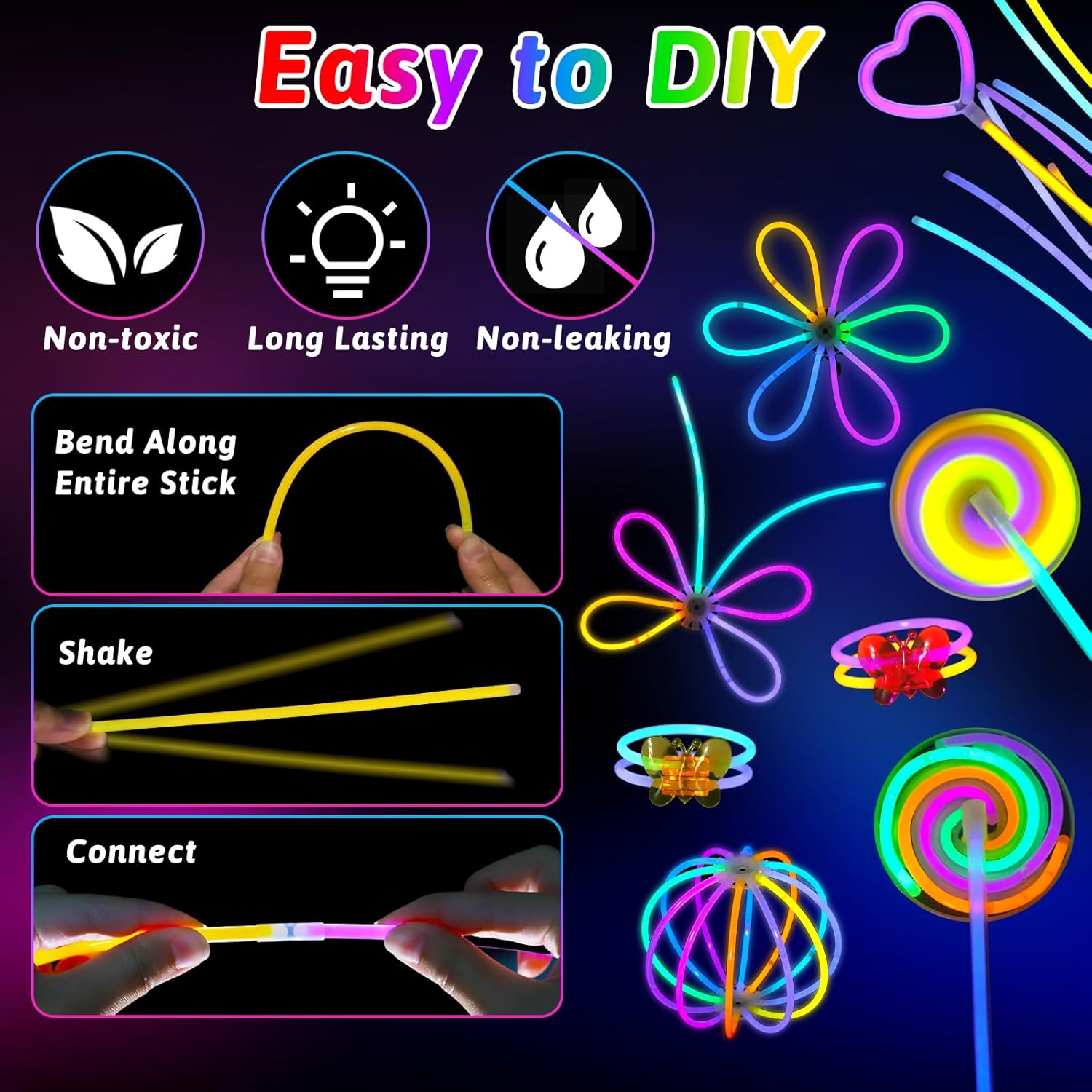 156PCS Glow in The Dark Party Supplies for Kids and Adults