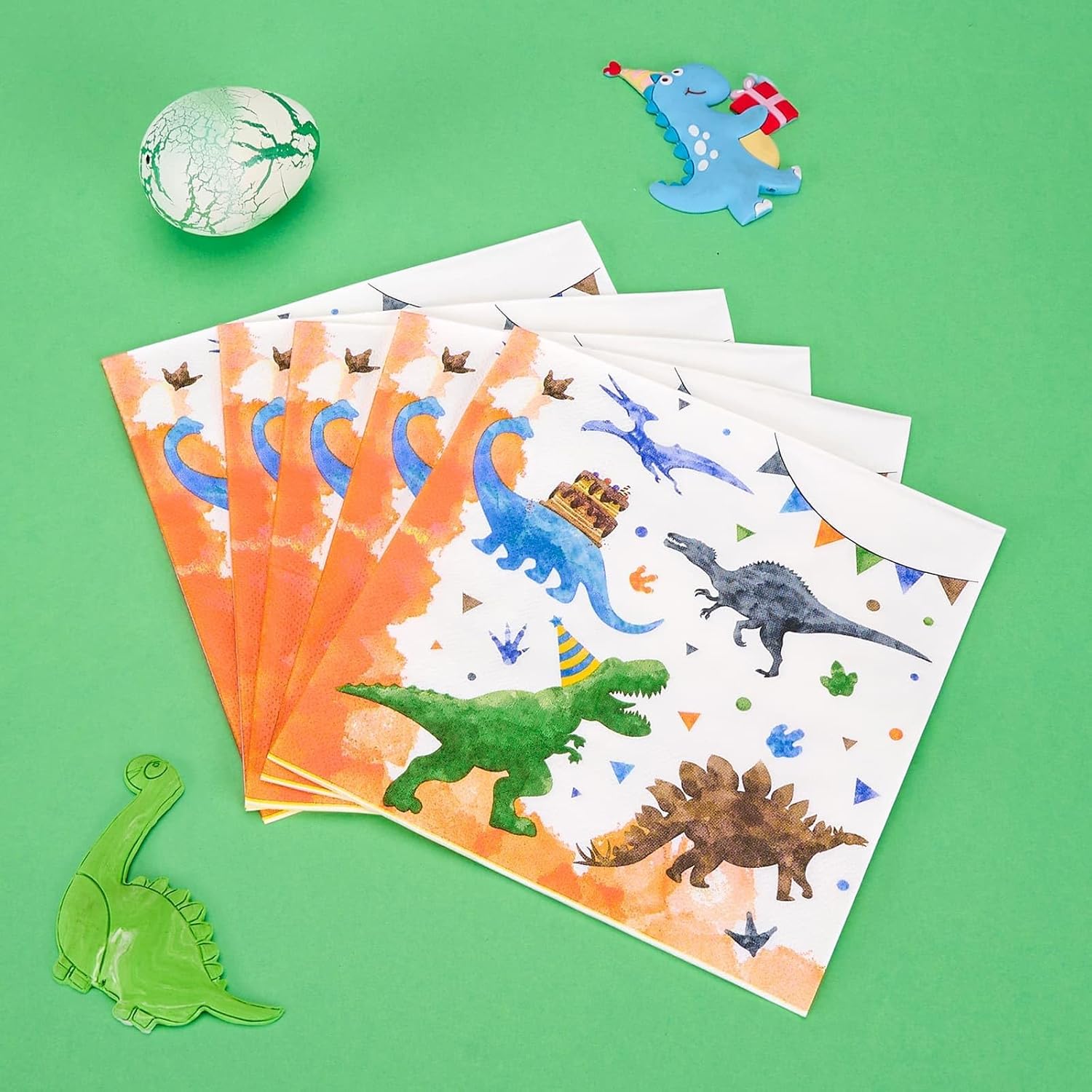 WERNNSAI Dinosaur Party Napkins 50 Pack 65 x 65 Inches