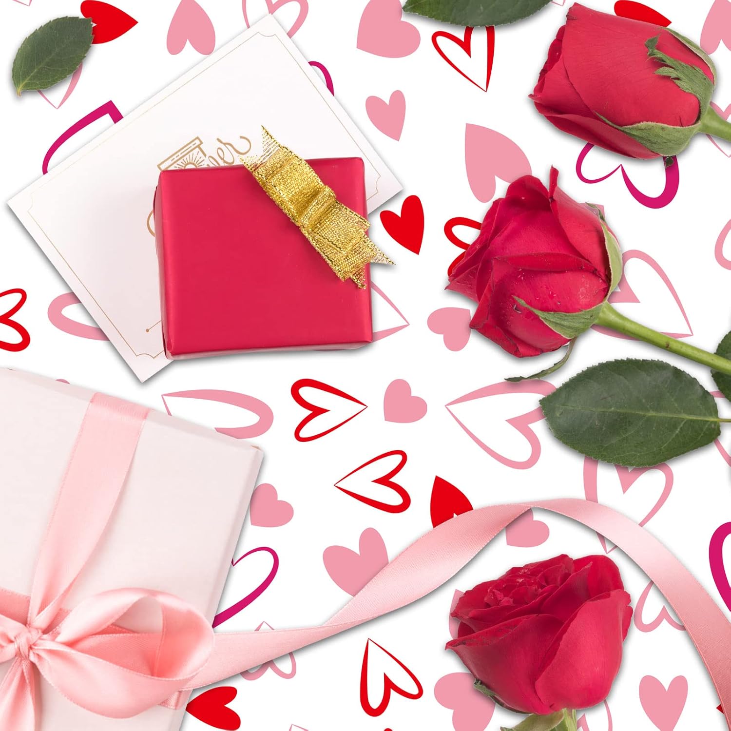 Fancy Land 3 Pack Valentine Heart Red Tablecloths 54x108 Inches