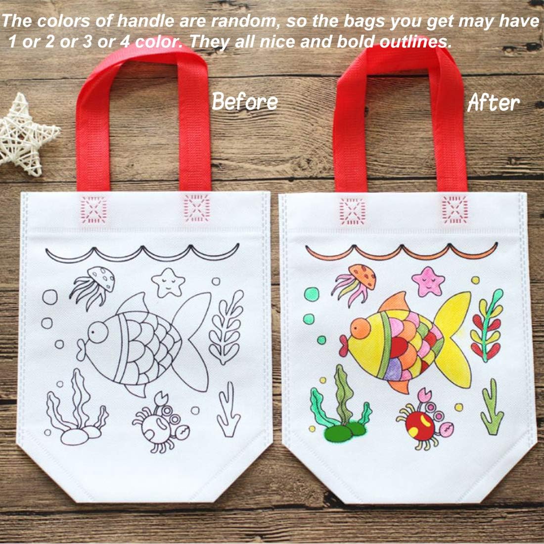 Sand Flower Reusable Coloring Party Bags 12 PCS
