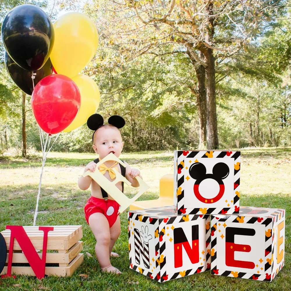 TONIFUL 1st Birthday Balloon Box with Mouse Letters