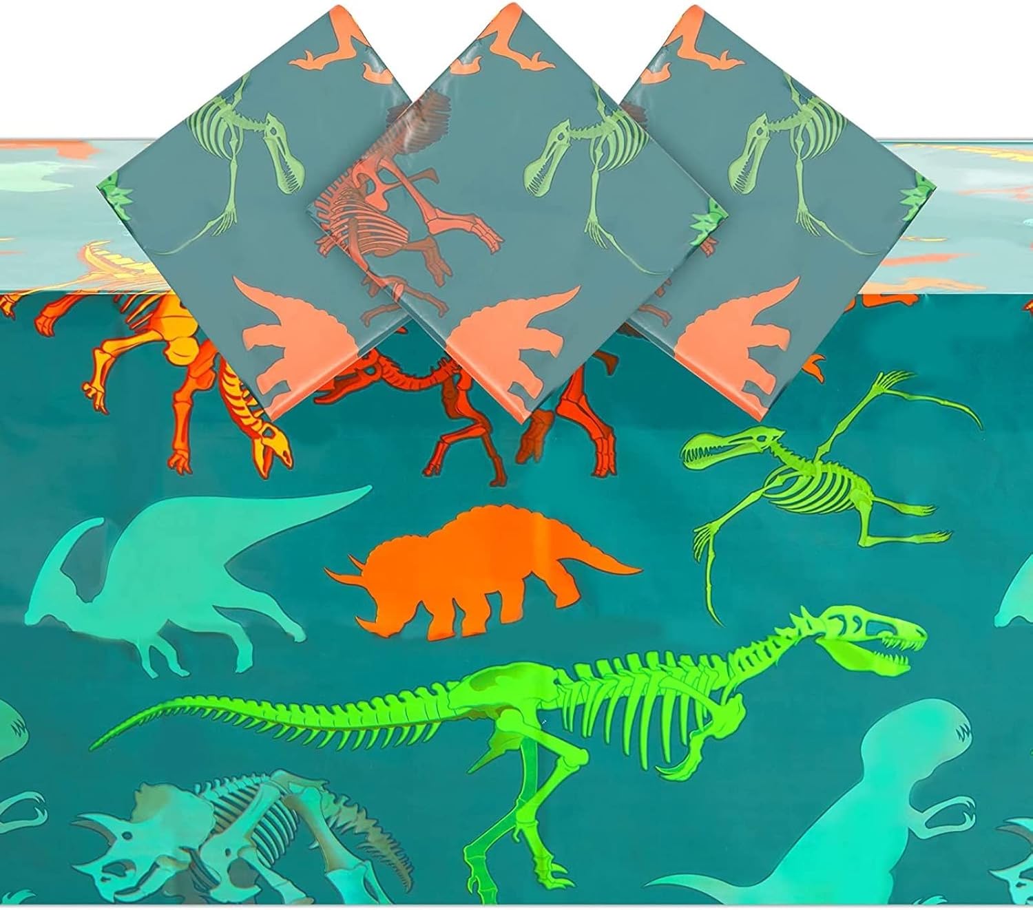 BLUE PANDA 3 Pack Dinosaur Tablecloth for Parties