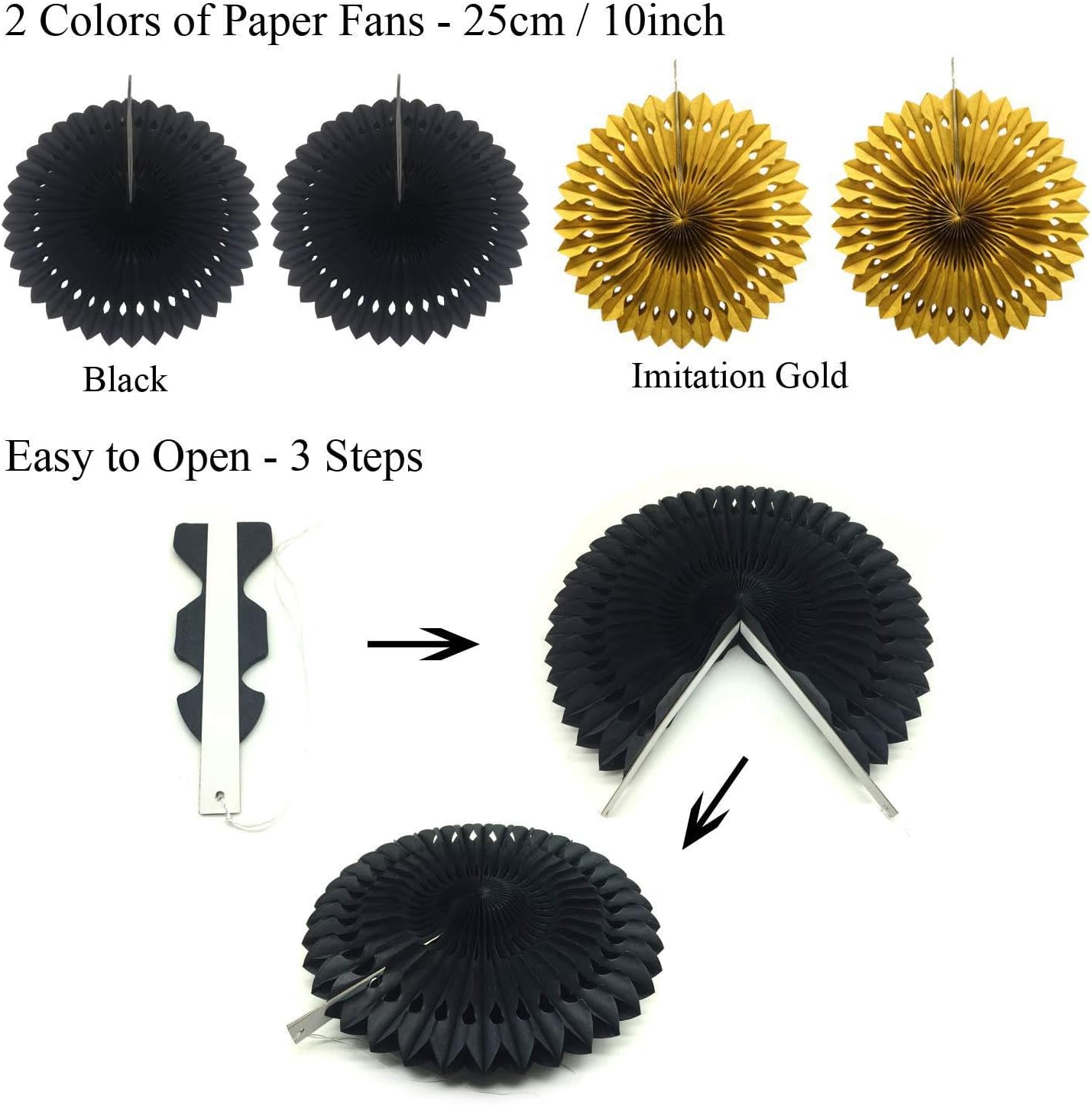 Black and Gold Party Decor Set 20 Pcs
