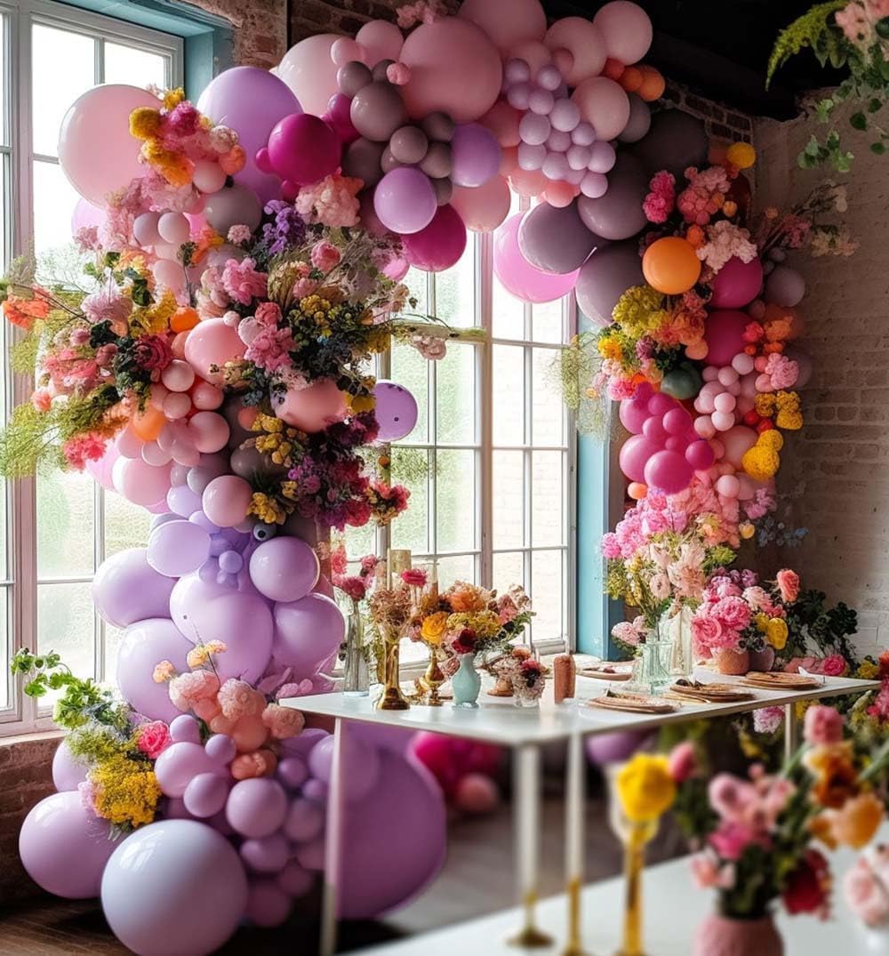 Purple and Pink Balloon Garland Kit for Party Decorations