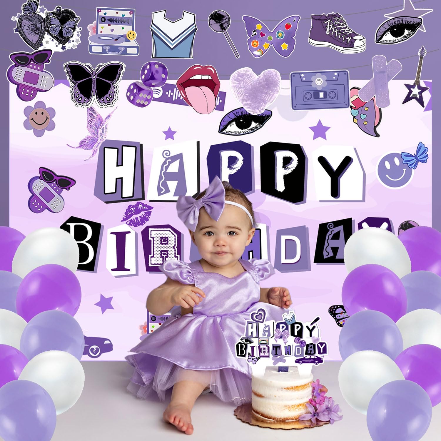 59 Pcs Pop Singer Birthday Party Supplies Set