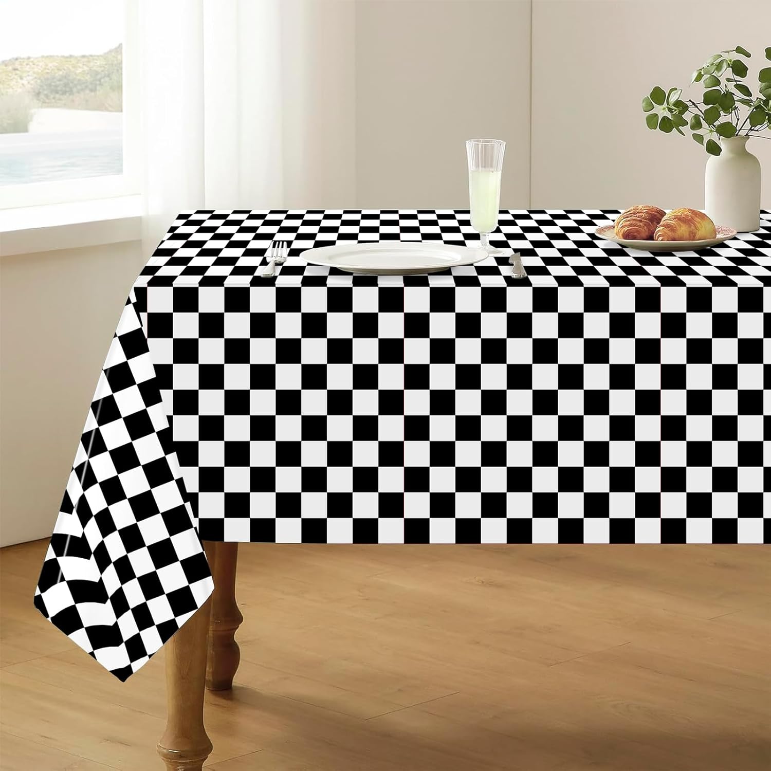 2 Pcs Checkered Tablecloth Race Car Design