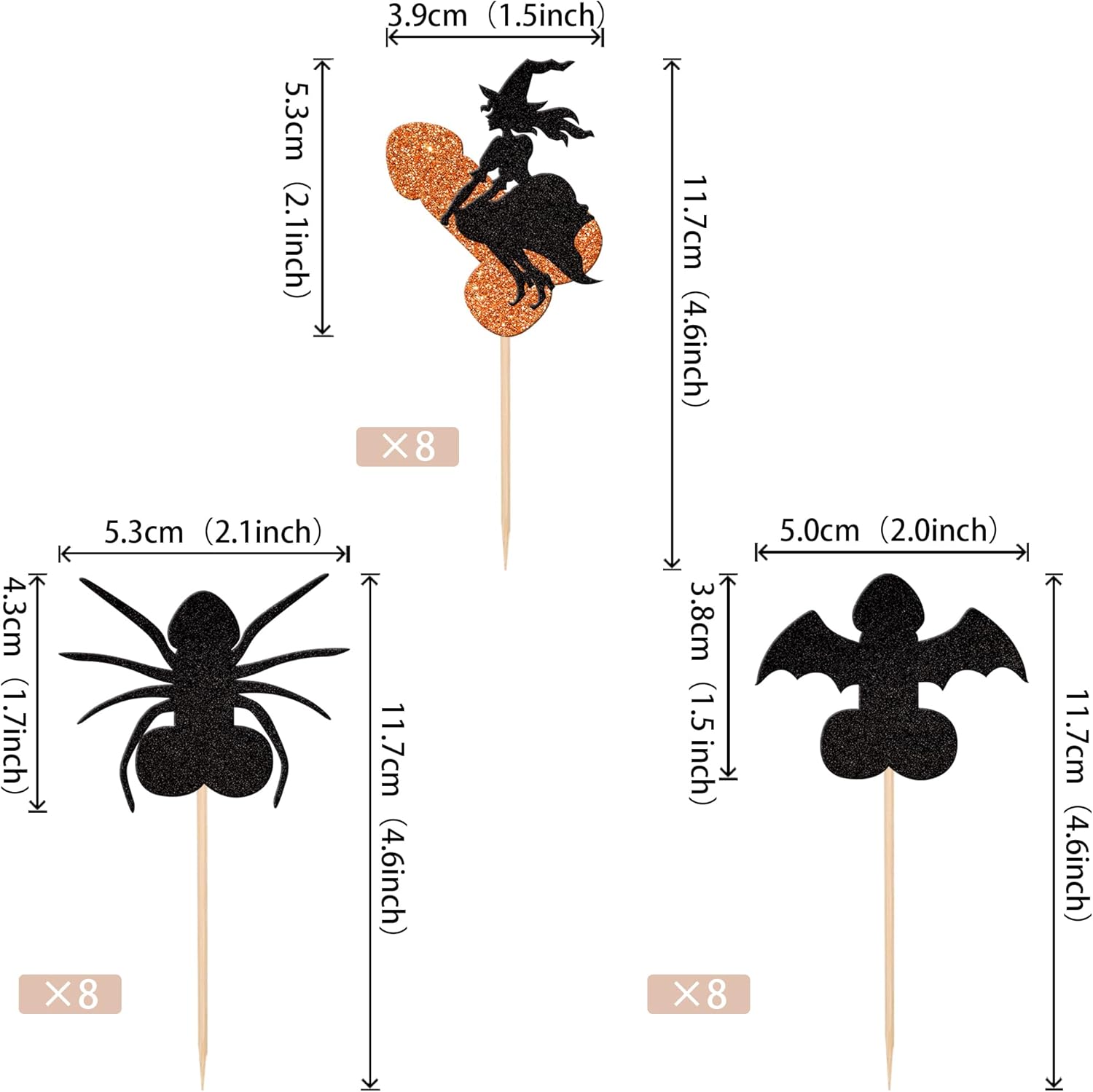 ZHUOWEISM 24 Pc Halloween Cupcake Toppers Decorations