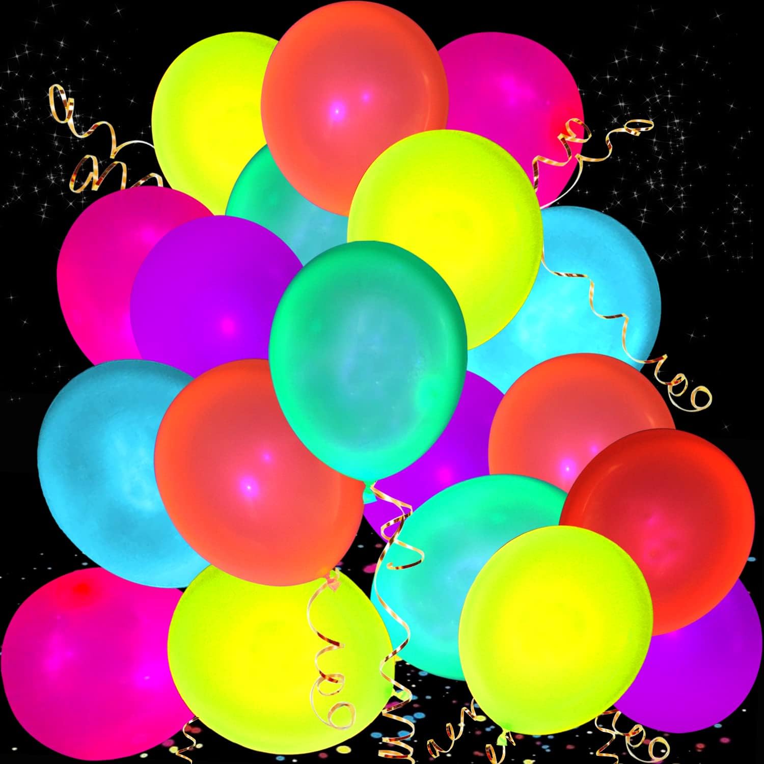 110 Pack Neon Glow Balloons for Black Light Parties