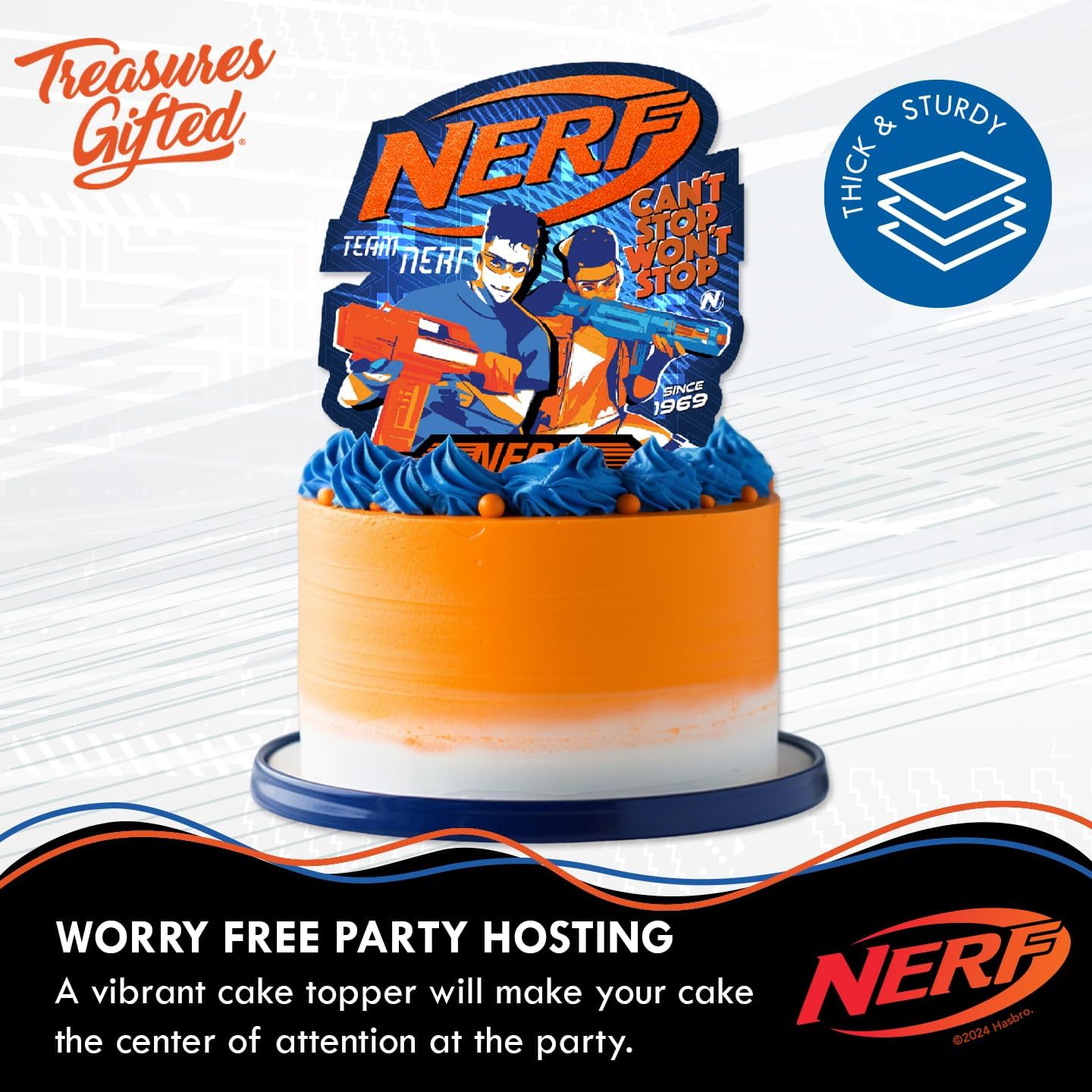 Treasures Gifted Nerf Cake Topper 9 Inches Tall