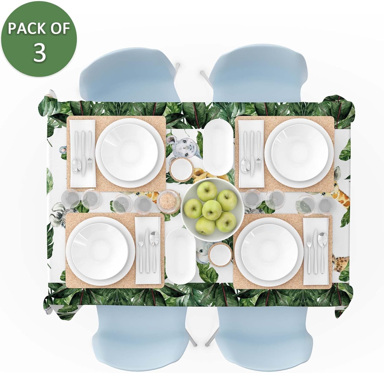 Yuzioey 6 Pack Jungle Safari Tablecloths Wild Animals Cover