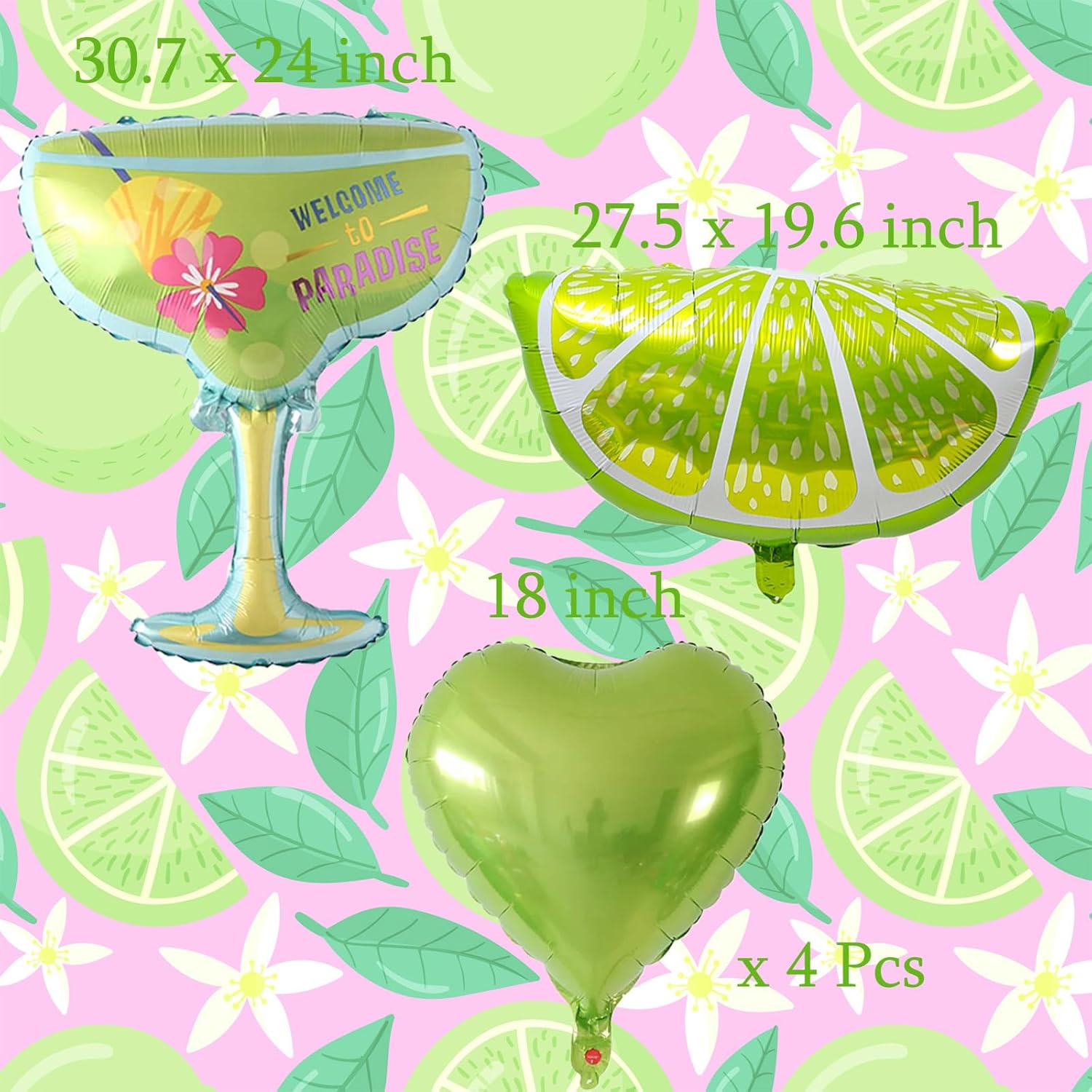 12 Pcs Margarita Matrimony Bachelorette Balloons