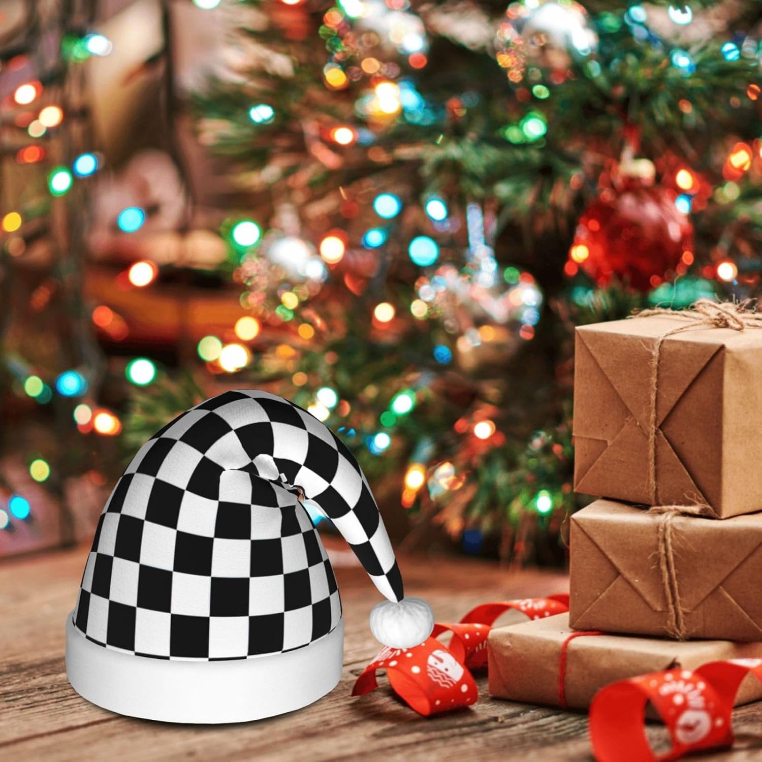 QINZHENG Personalized Santa Hat Christmas Decoration for Women