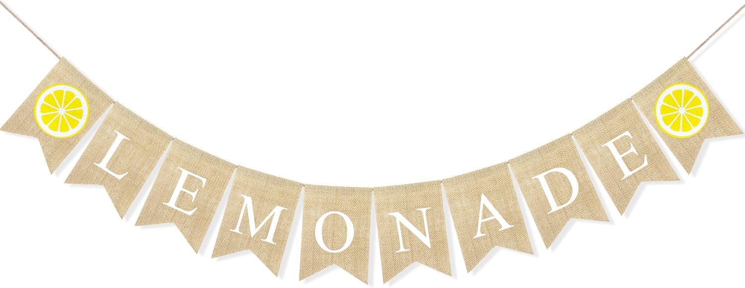 Lemonade Burlap Banner for Party Decorations