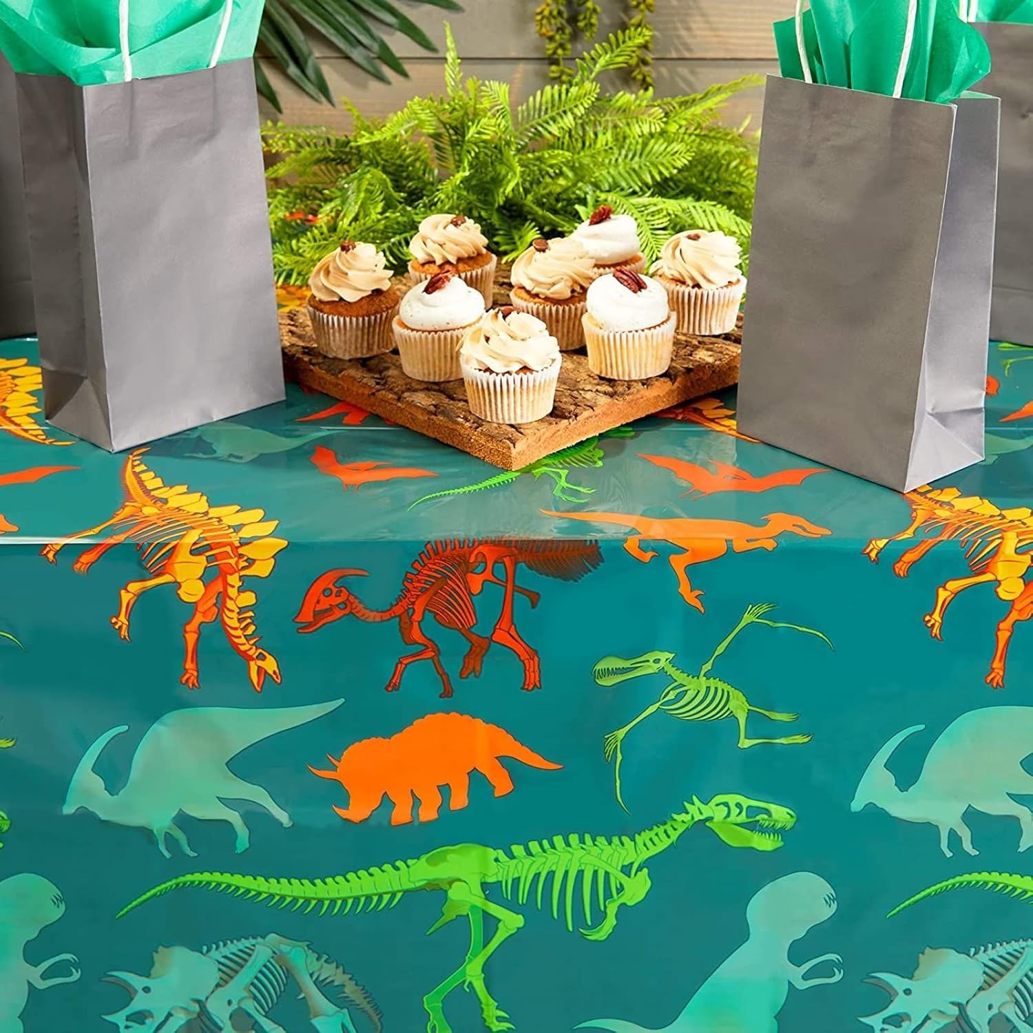 BLUE PANDA 3 Pack Dinosaur Tablecloth for Parties