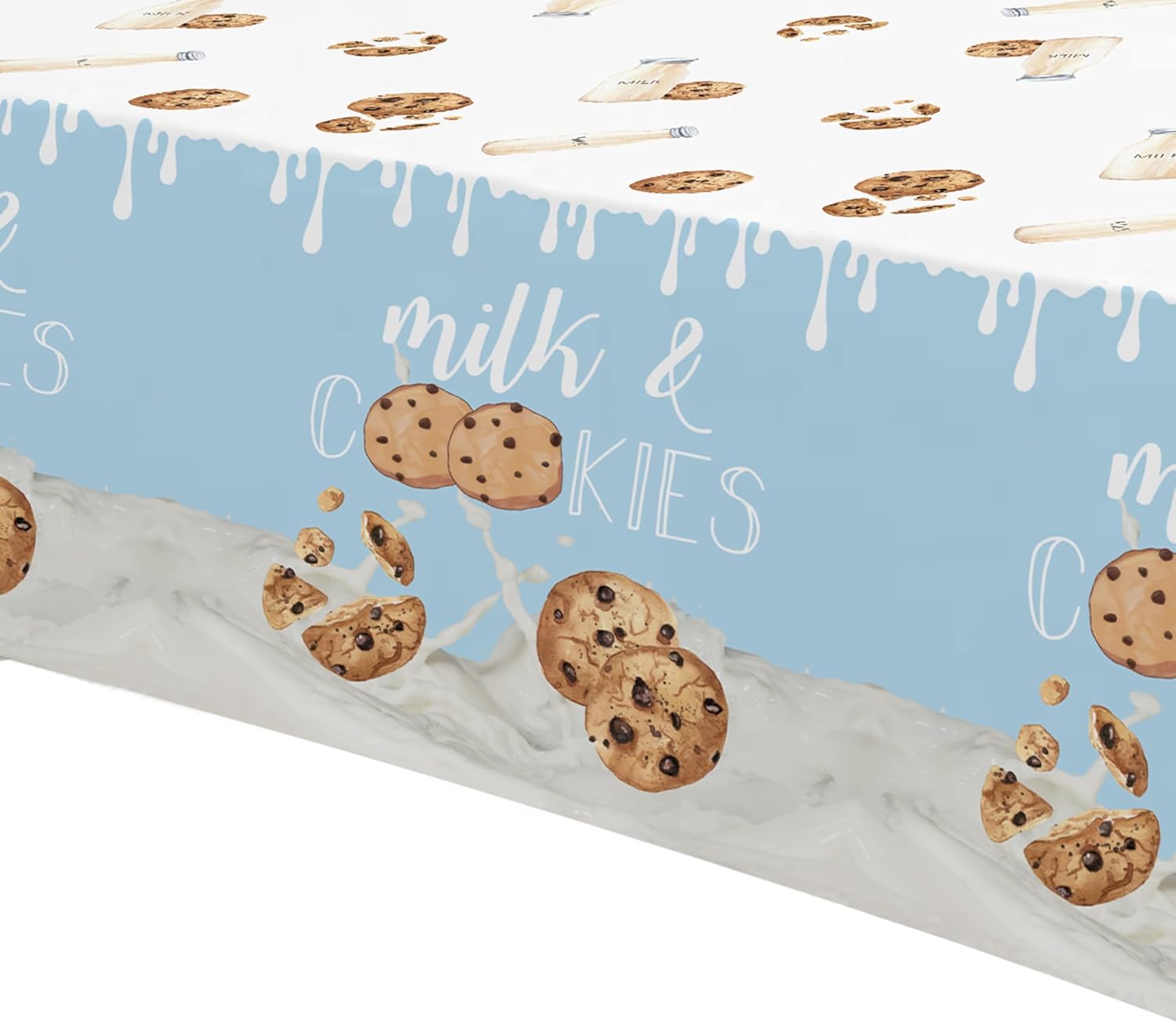 Milk and Cookies Birthday Tablecloth 3pcs 86x55in