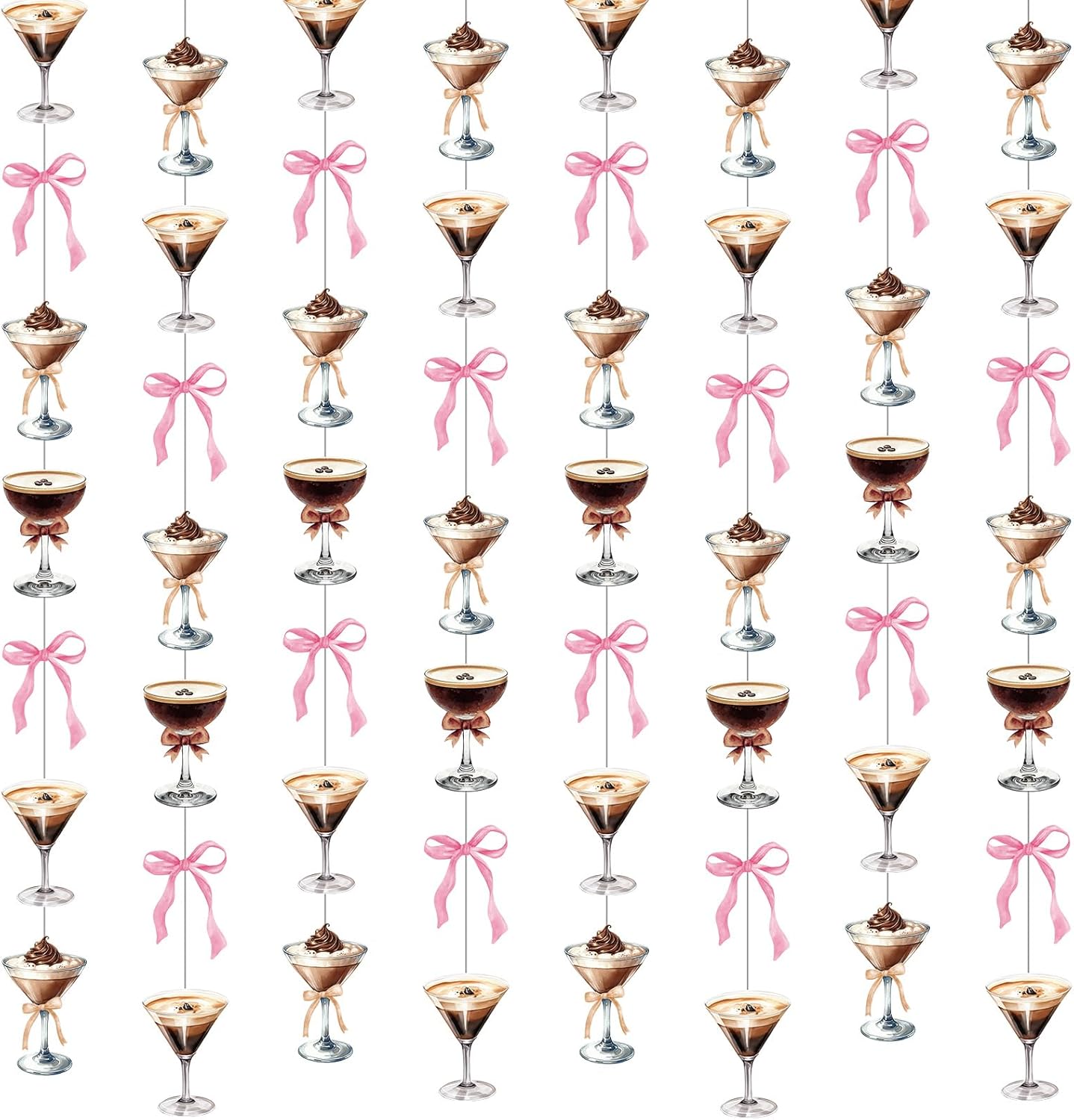 8 Pcs Espresso Martini Garland Banners for Party Decor