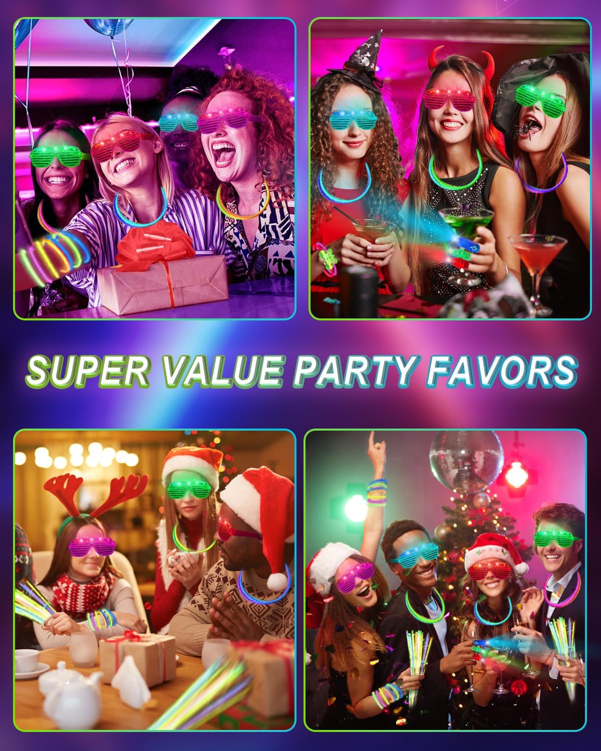 270 pcs Glow In The Dark Party Supplies for Kids Adults