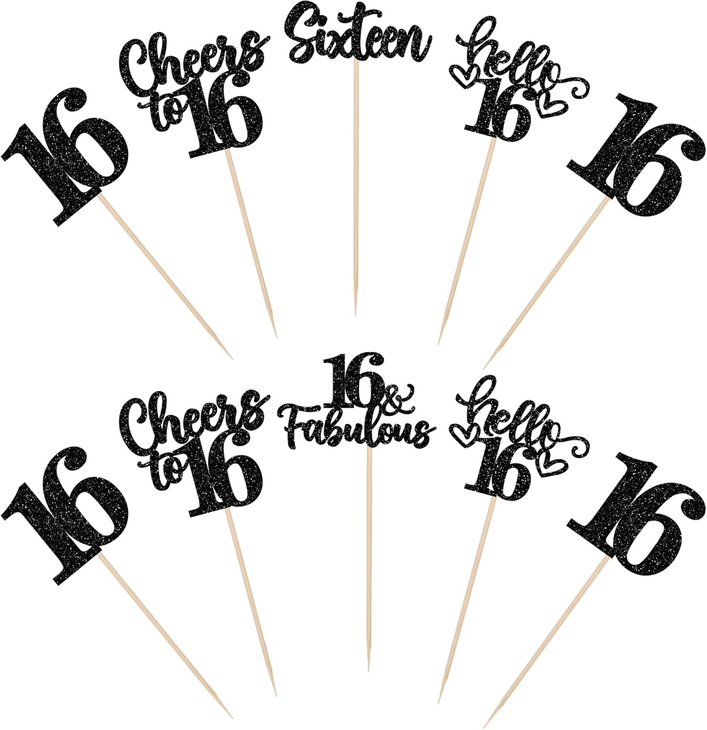 15PCS Happy 16th Birthday Centerpiece Sticks