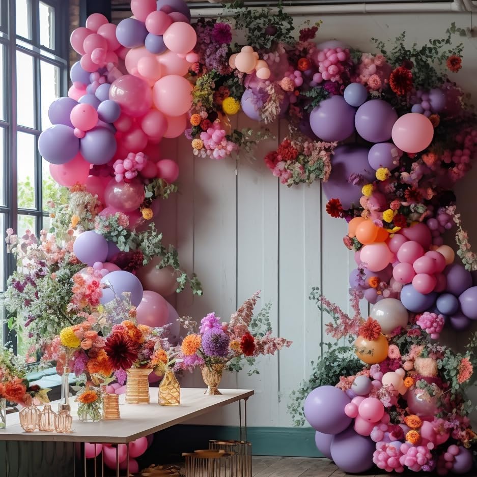 Purple and Pink Balloon Garland Kit for Party Decorations