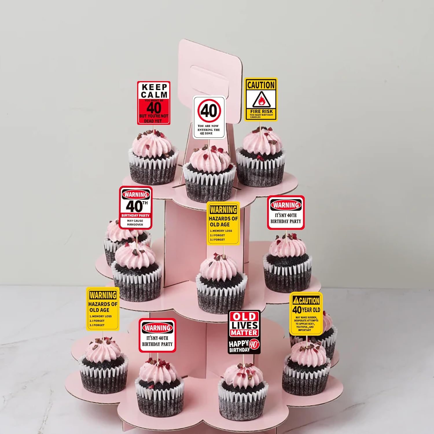 40 PCS Happy 40th Birthday Cupcake Toppers