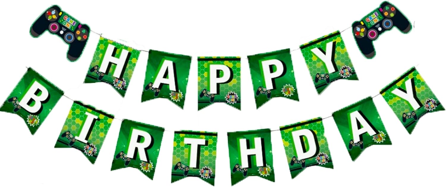 Game Theme Birthday Banner for Kids and Adults