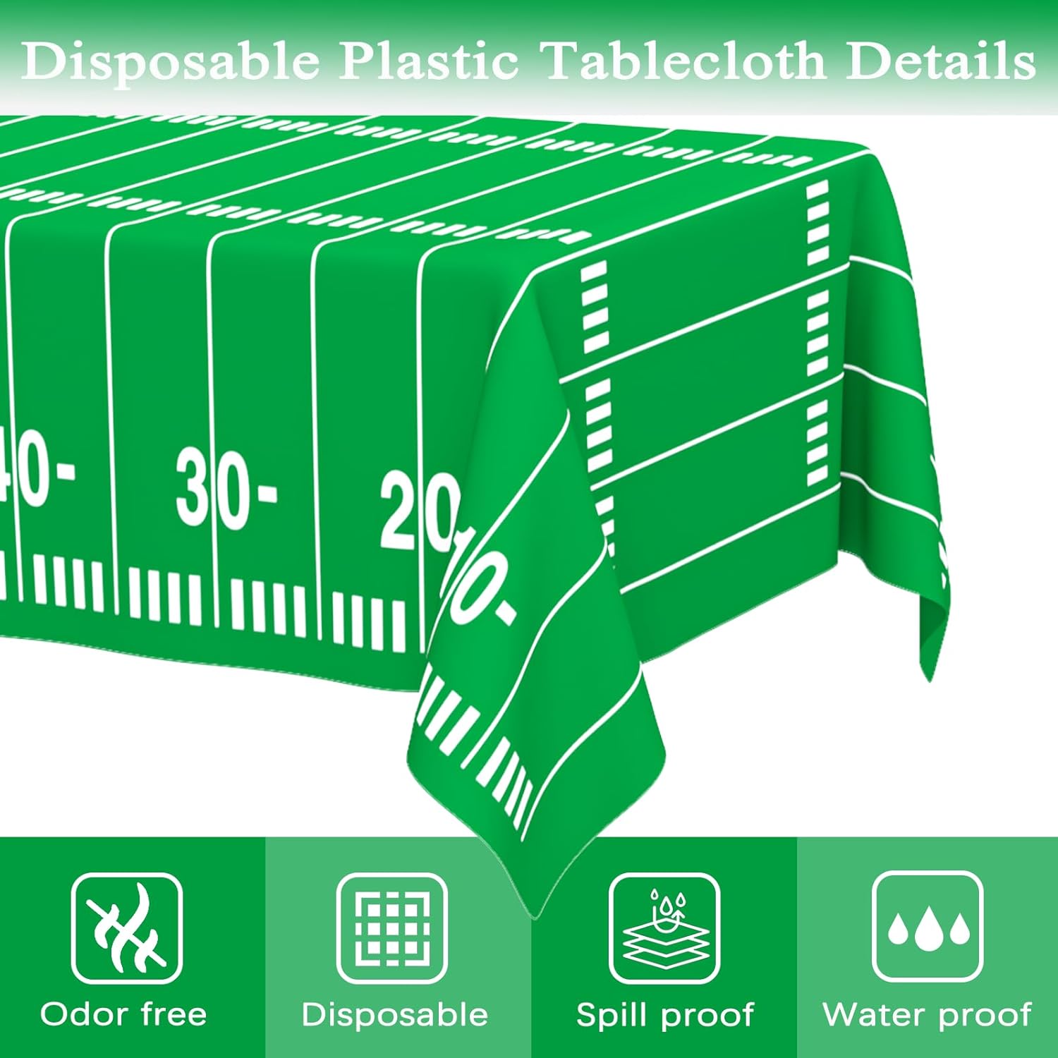 WNINK 2 Pack Football Tablecloths 54x108 Inch
