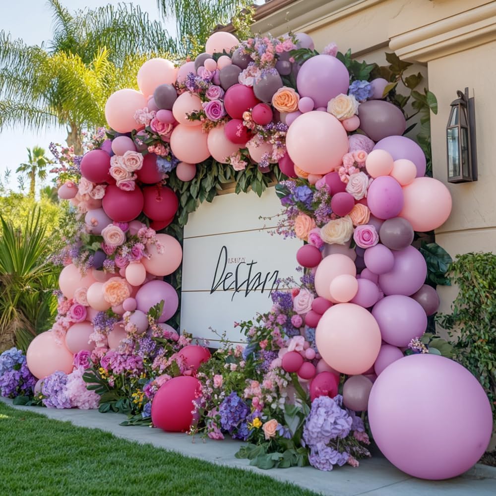 Purple and Pink Balloon Garland Kit for Party Decorations