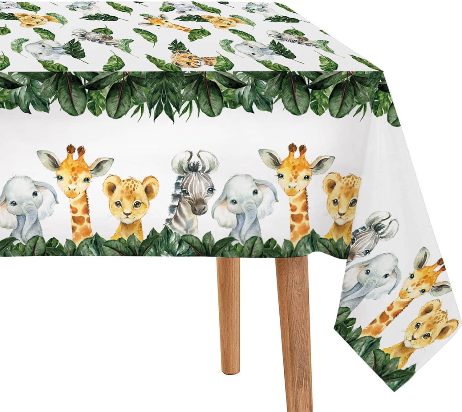 Yuzioey 6 Pack Jungle Safari Tablecloths Wild Animals Cover