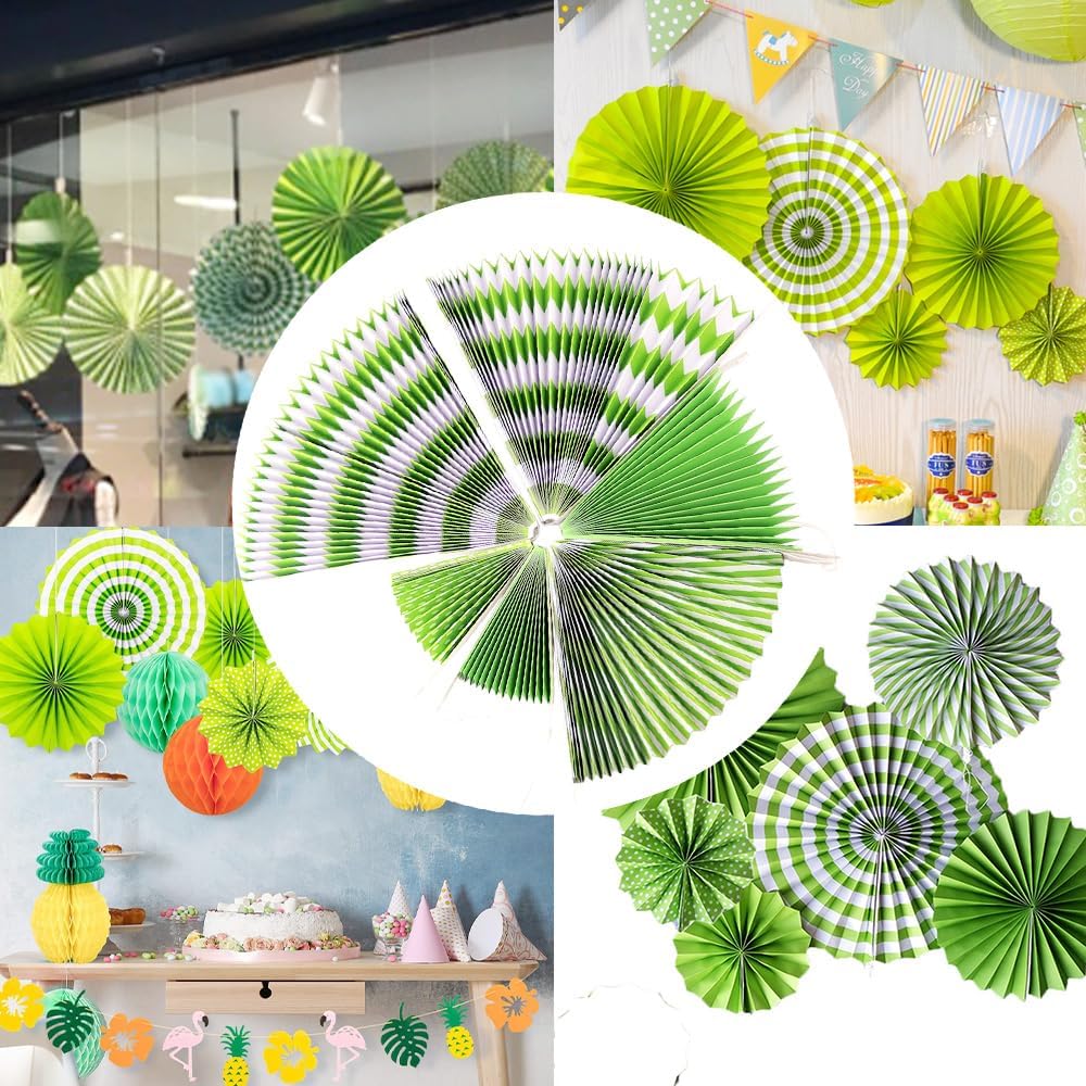 Ruidee 6 Piece Rainbow Hanging Paper Fan Decorations