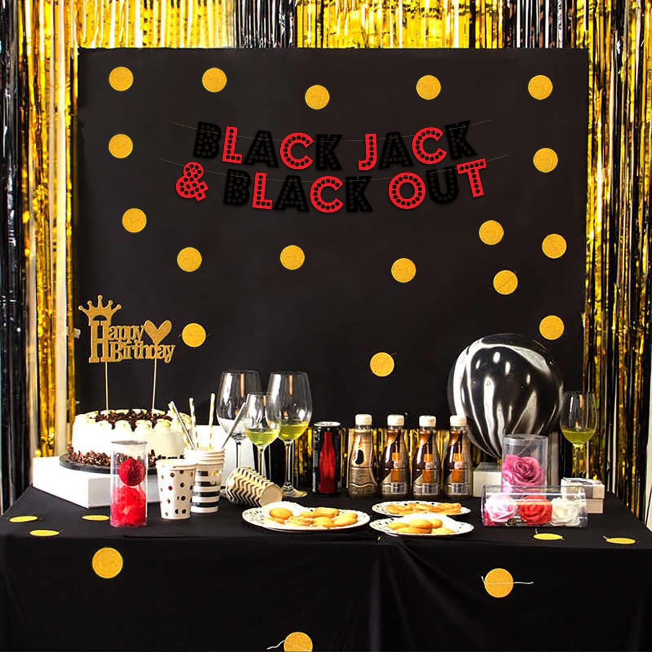 Las Vegas Birthday Casino Themed Glitter Banner