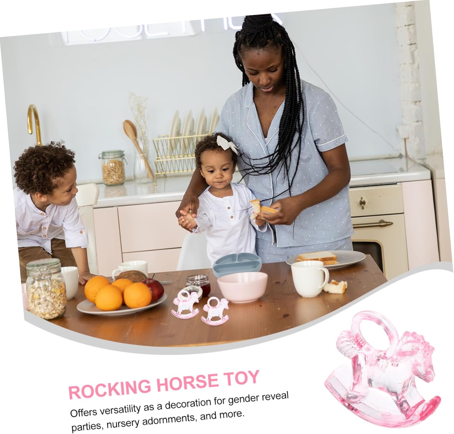 48pcs Acrylic Rocking Horse Statues for Shower Decor