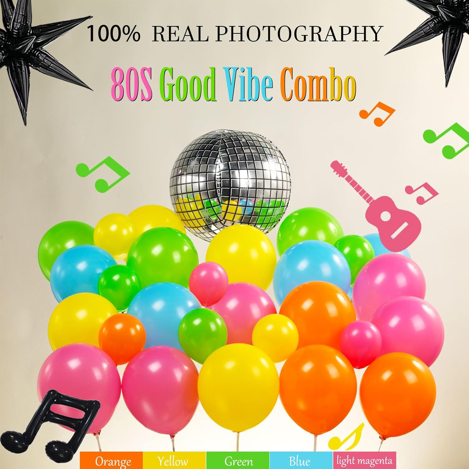 80s Music Themed Balloon Garland Kit 160pcs