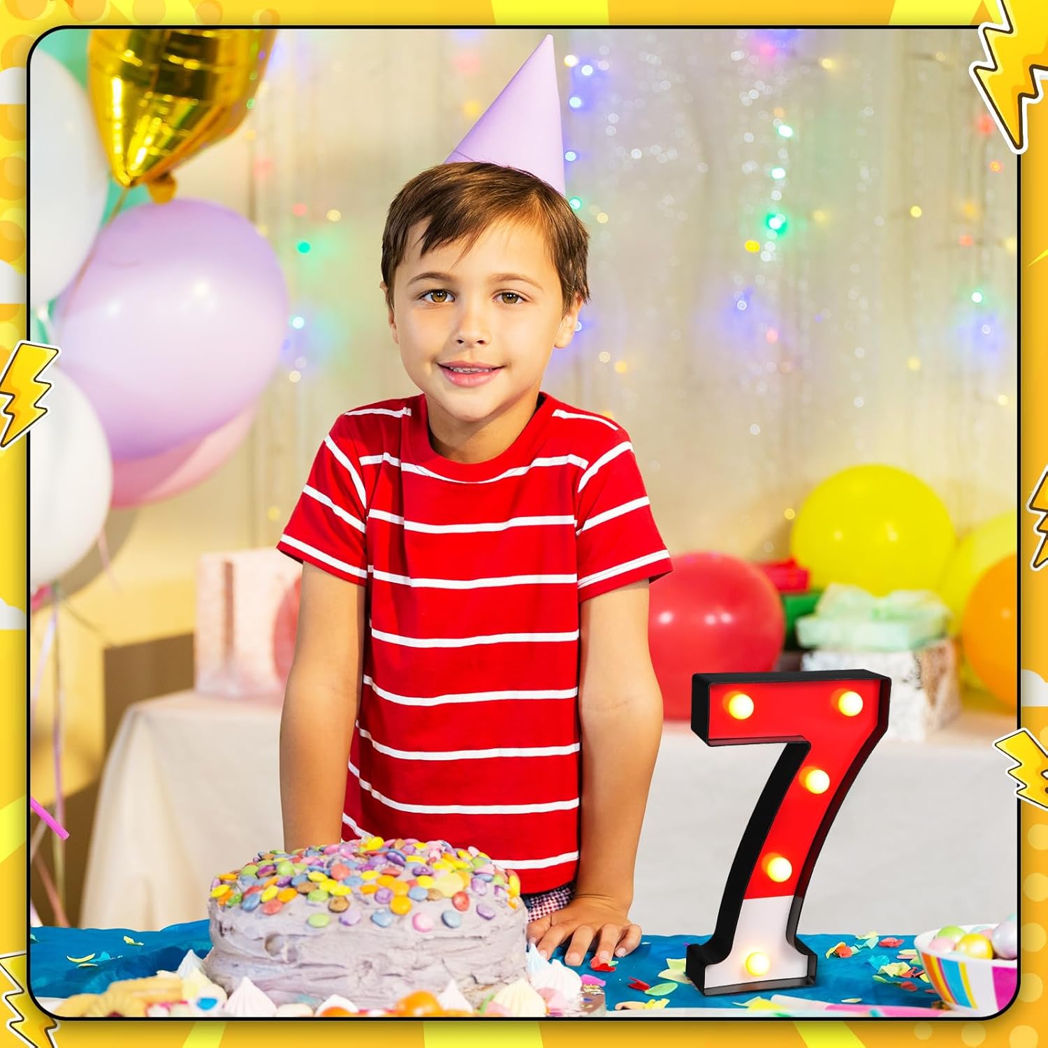 Mudder LED Cartoon Glowing Numbers Party Decorations