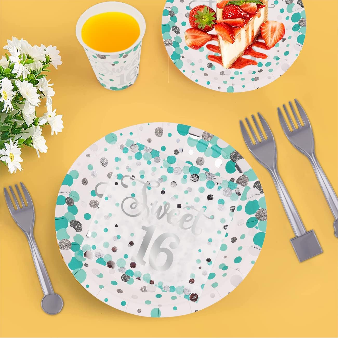 Sweet 16 Party Decorations Set Teal Blue