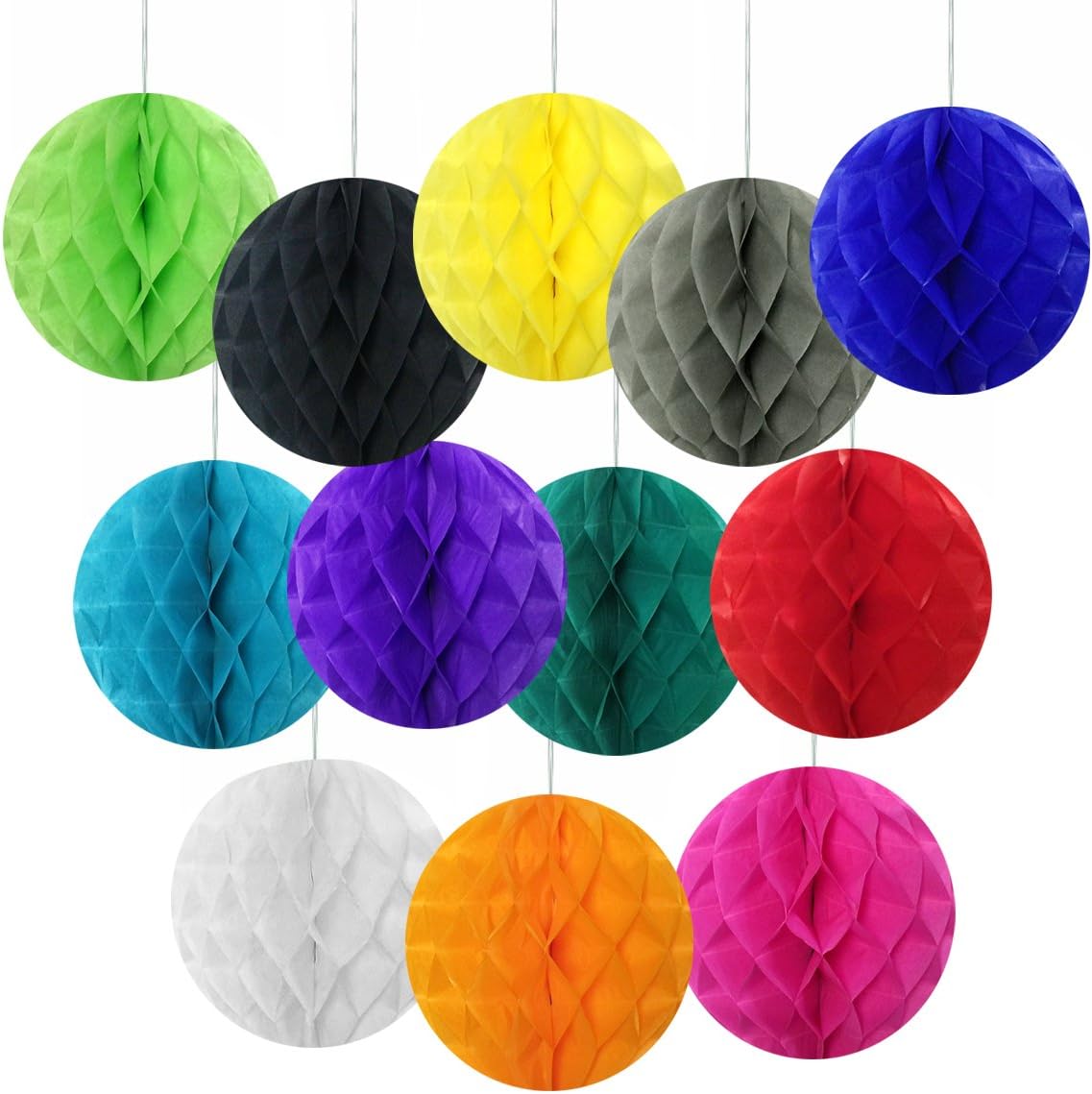 Wrapables 6 Inch Tissue Honeycomb Balls Set of 5 Light Green