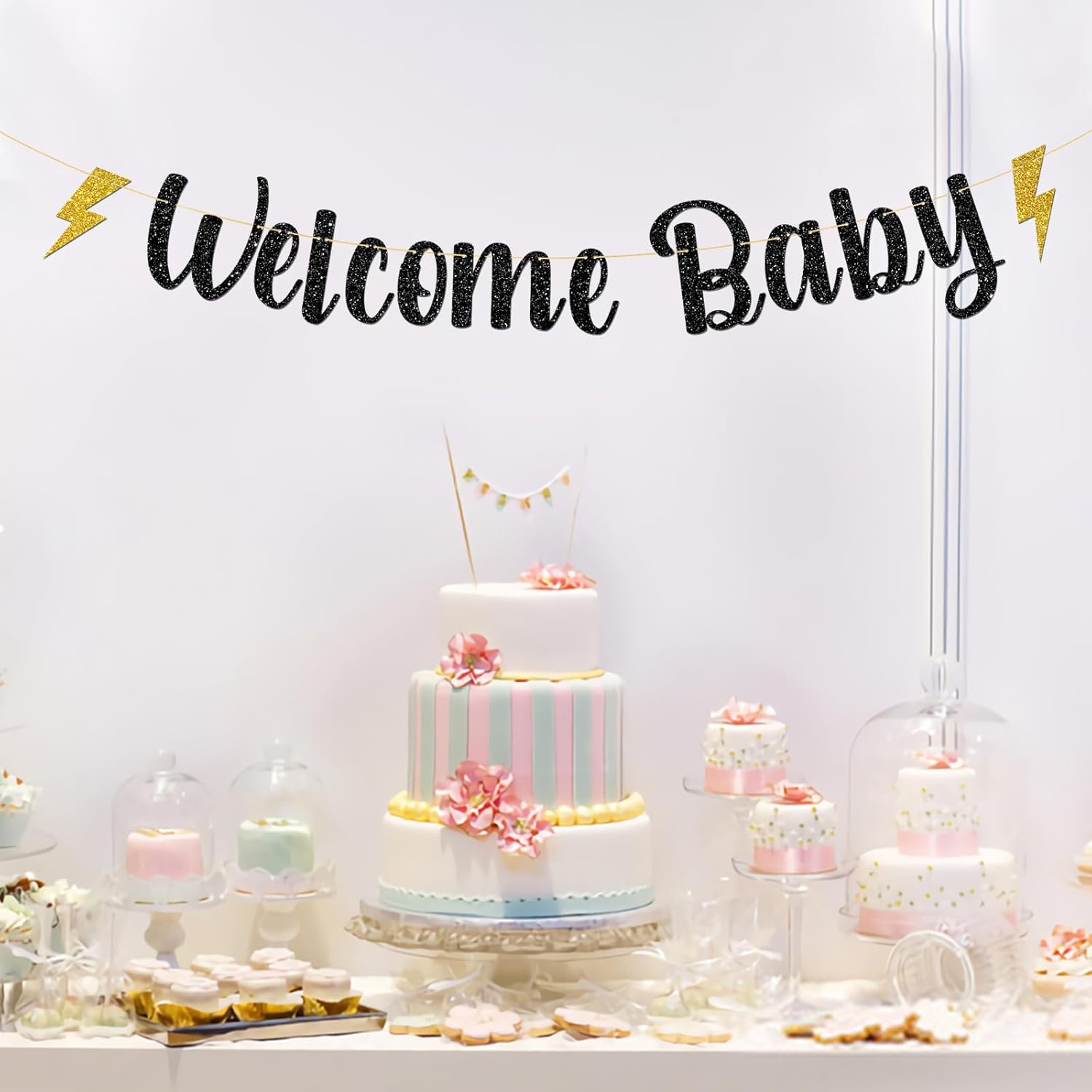 MonMon Craft Welcome Baby Mugle Banner Black Glitter