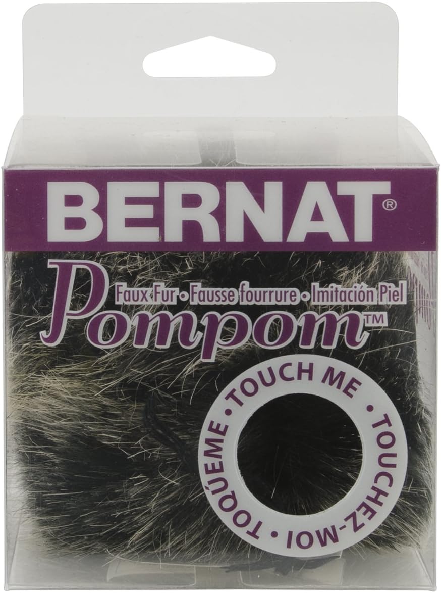 Bernat Faux Fur Pom Poms 3 Pack Black Mink