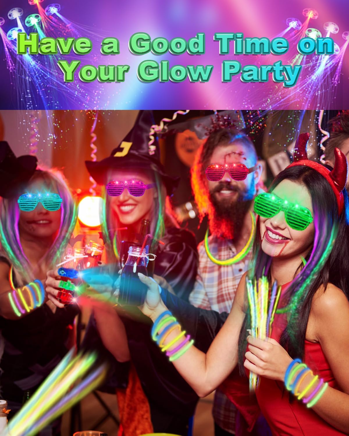 270 pcs Glow In The Dark Party Supplies for Kids Adults