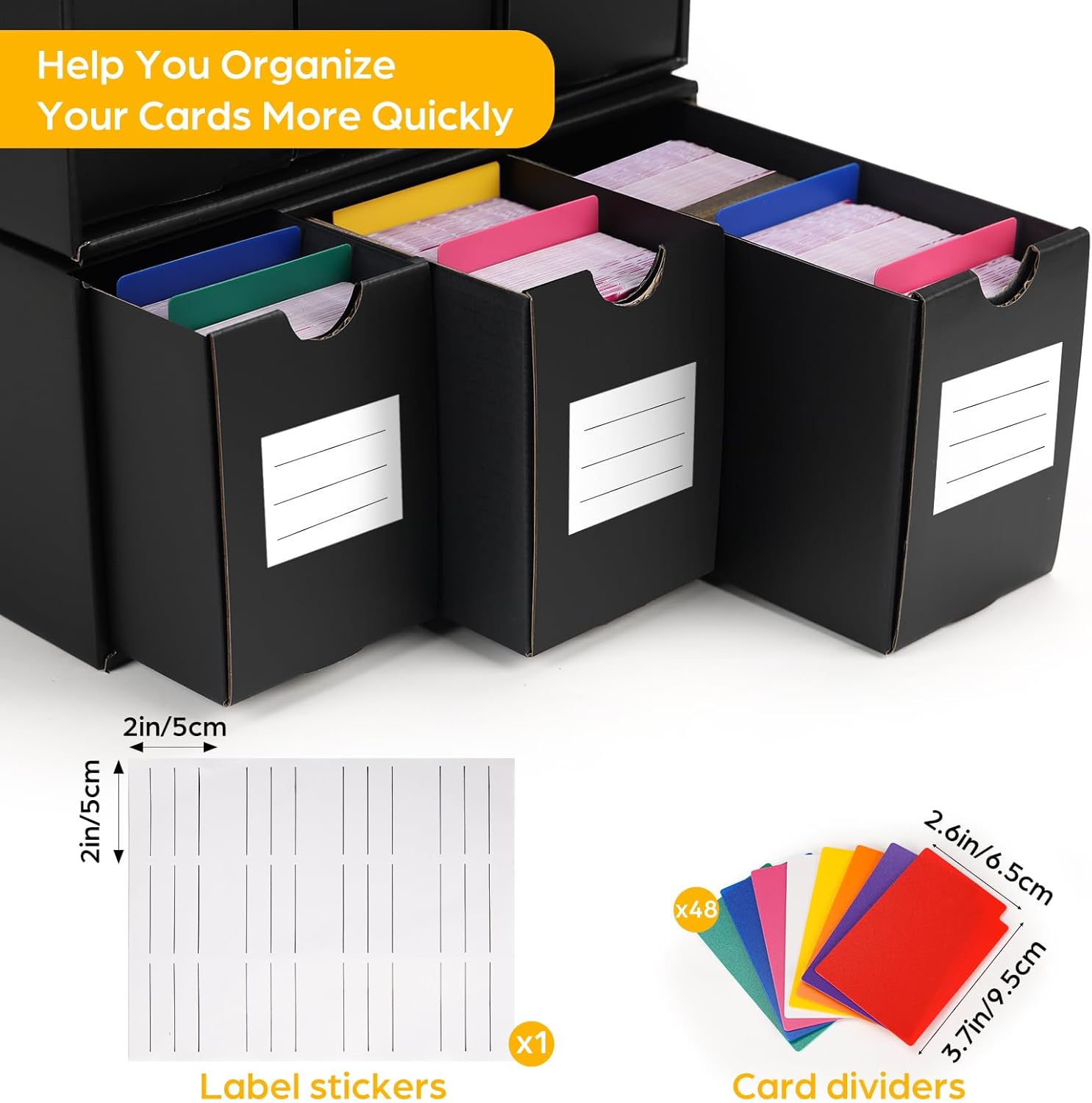 RLAVBL 12-600 Card Storage Box with 48 Dividers