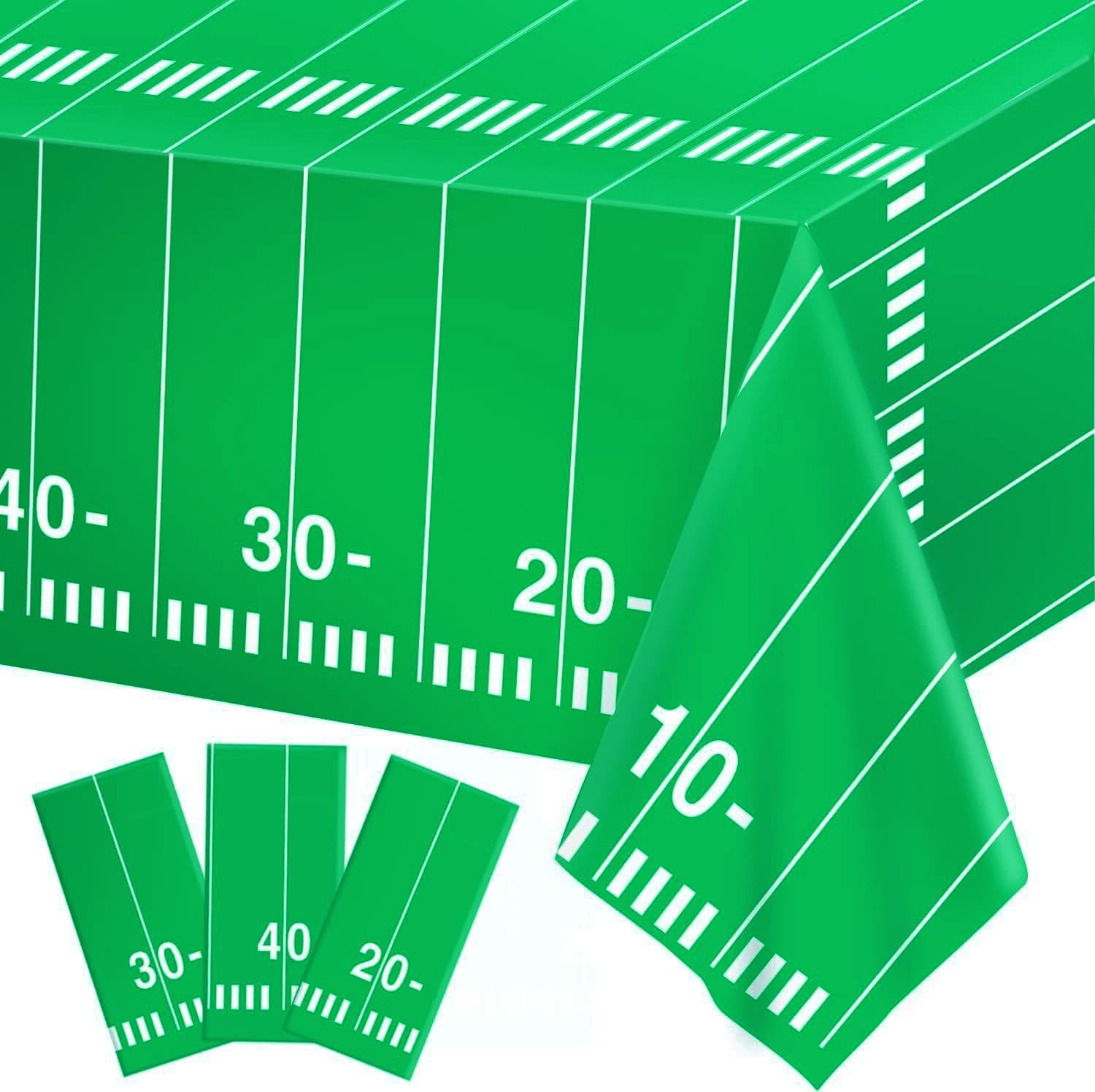 Kesfey 3 Pack Football Field Tablecloth 54x108 Inches