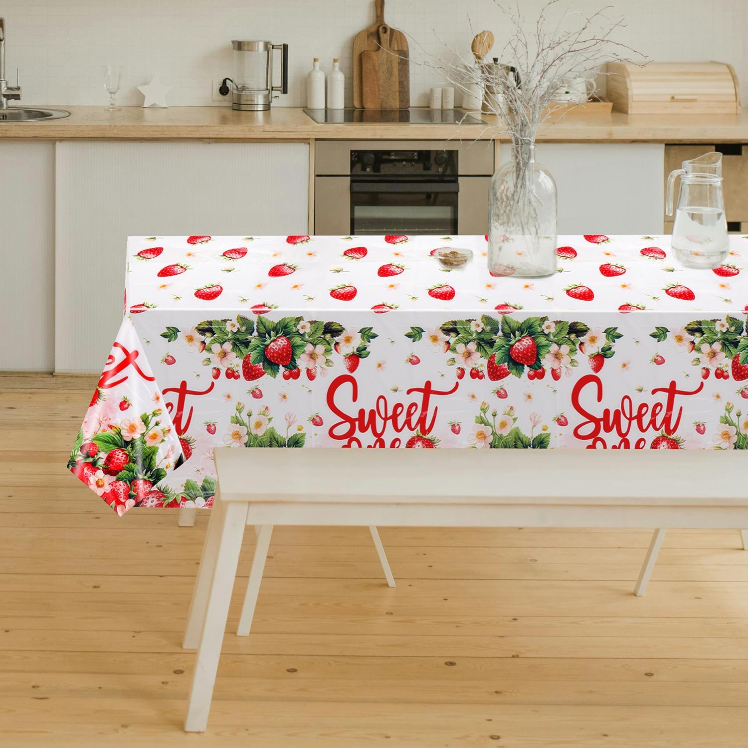 2pcs Strawberry Themed Tablecloth for Birthday Parties