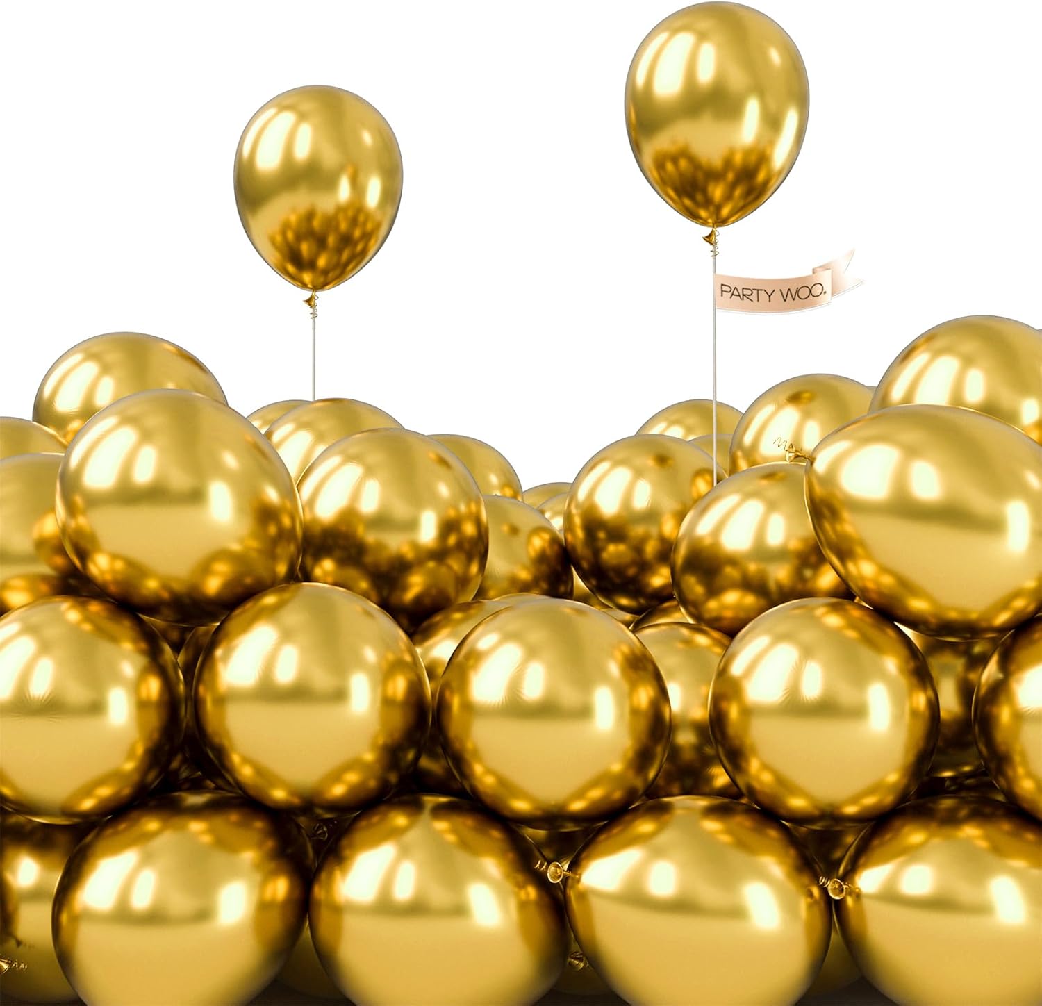PartyWoo 50PCS Metallic Gold Balloons 5 Inch