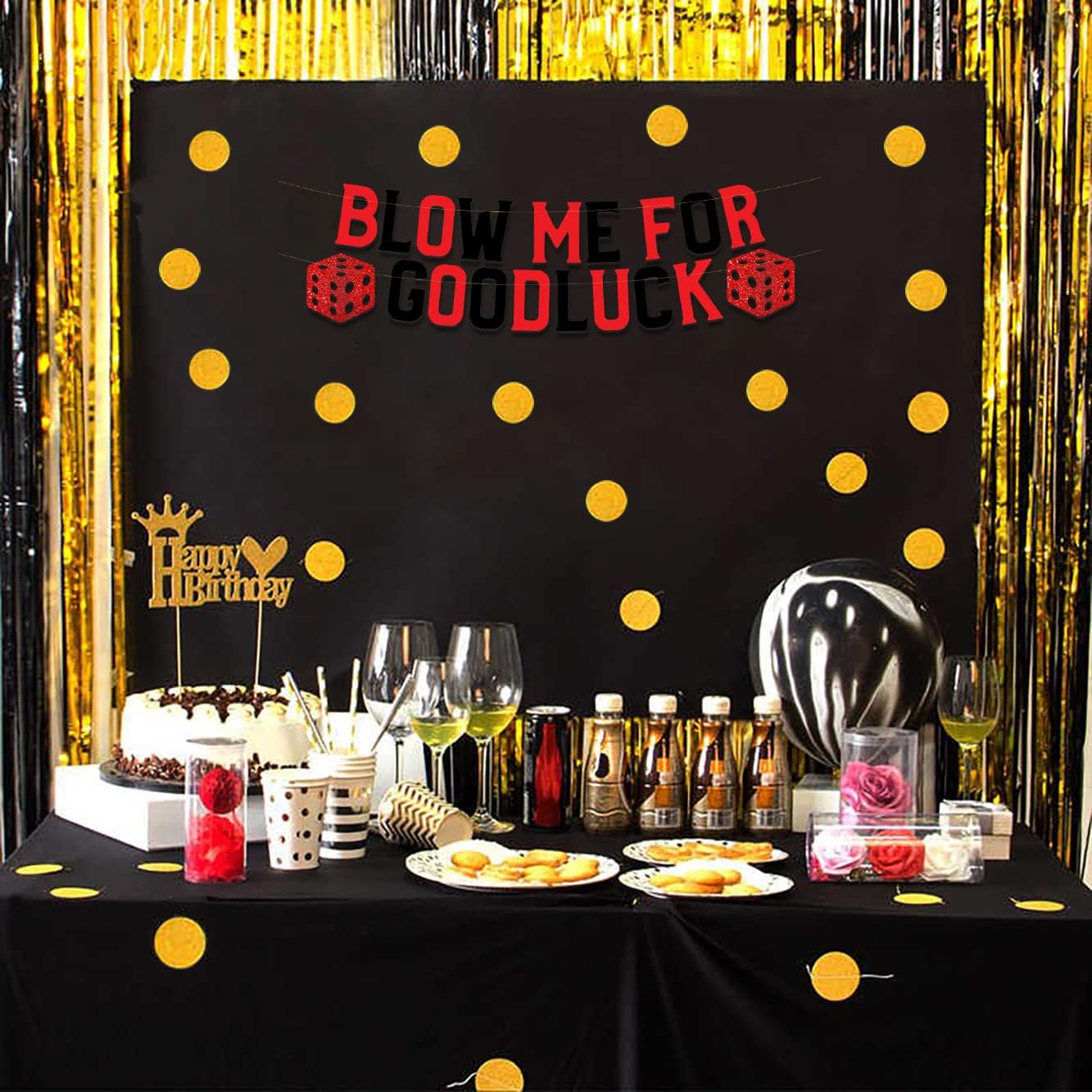 Casino Themed Glitter Banner for Parties