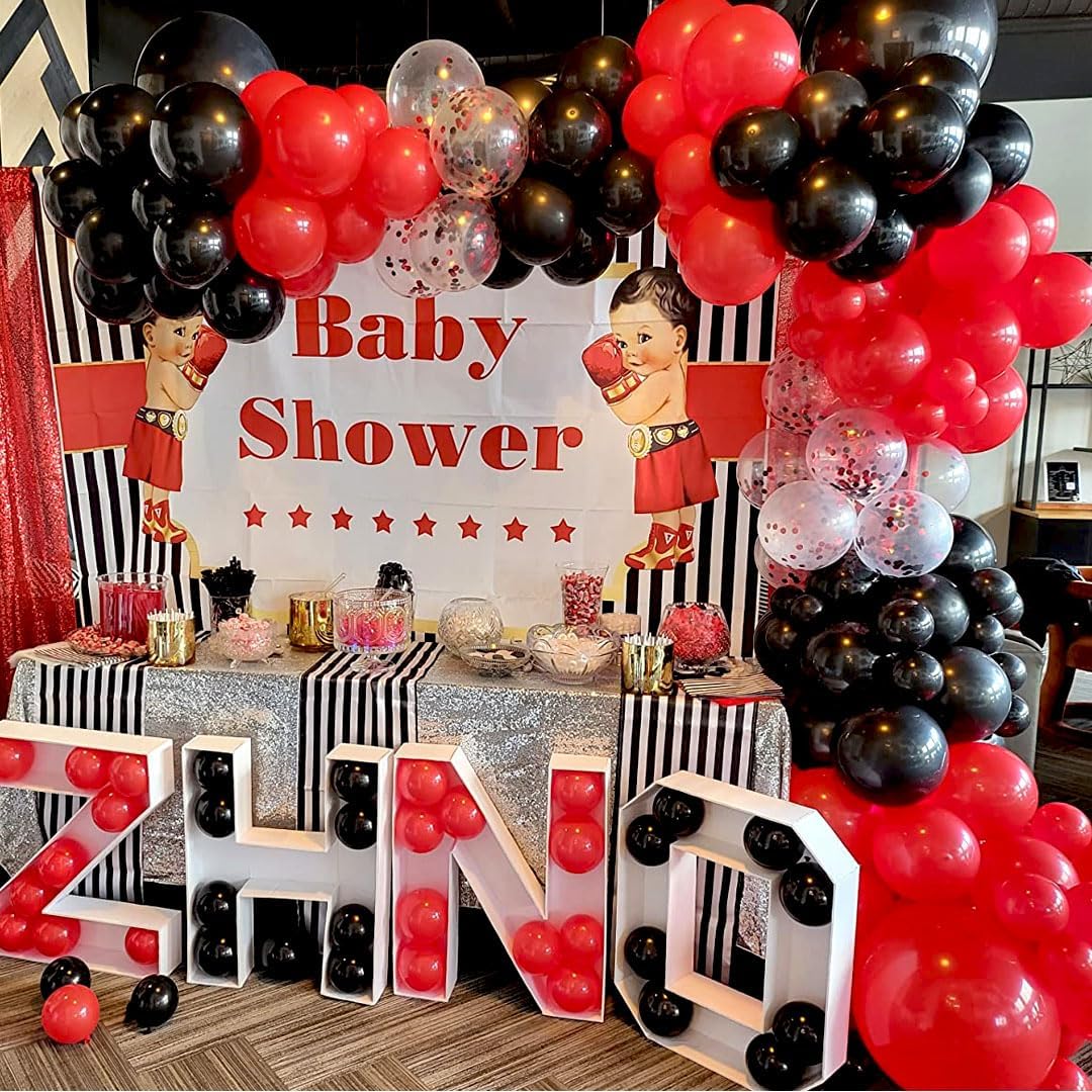 Red and Black Party Balloons 50pcs 12 Inch Decor Set
