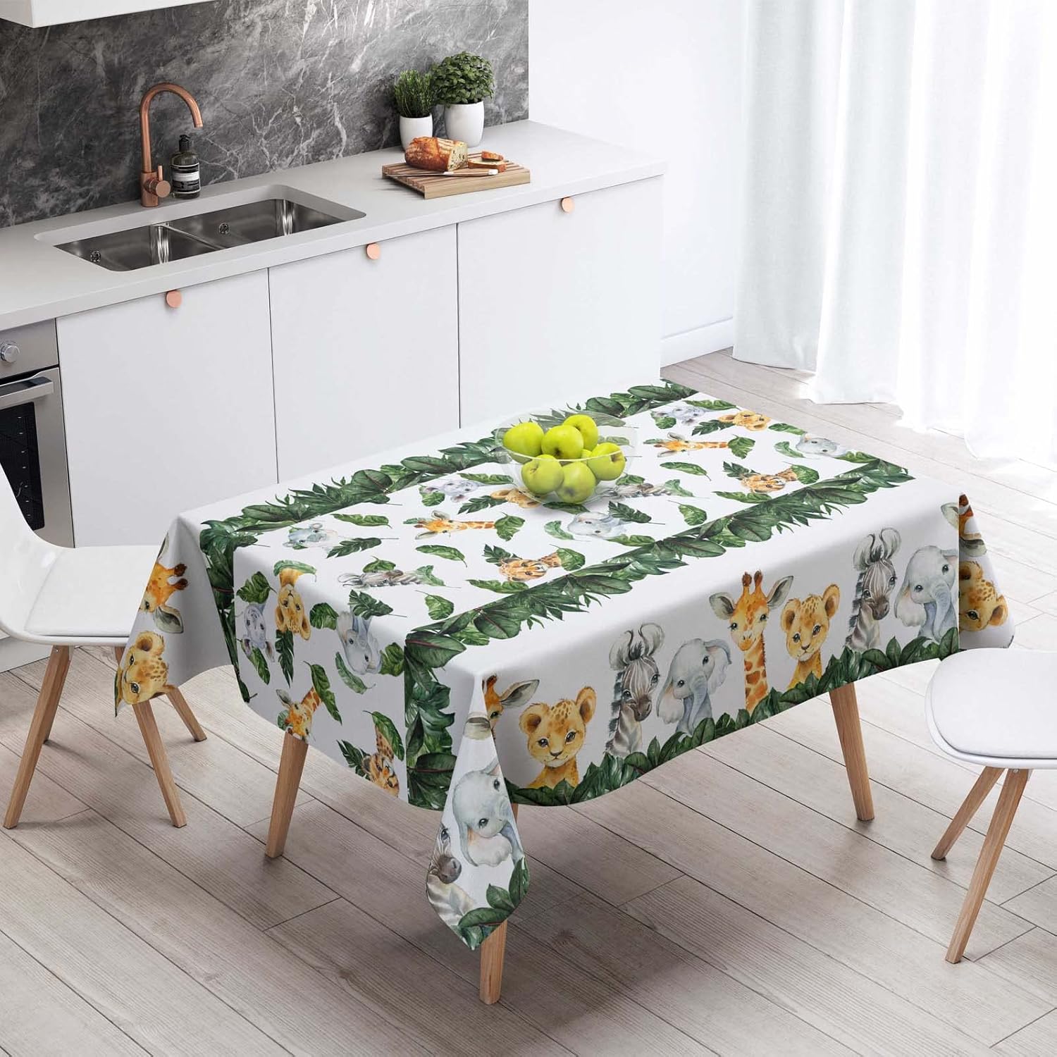 Yuzioey 6 Pack Jungle Safari Tablecloths Wild Animals Cover